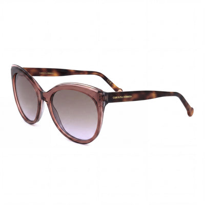 Carolina Herrera Gafas de Sol Esenciales para Mujer de Acetato con Protección UV, Montura y Lentes Marrón Grisáceo, 57-19-145mm