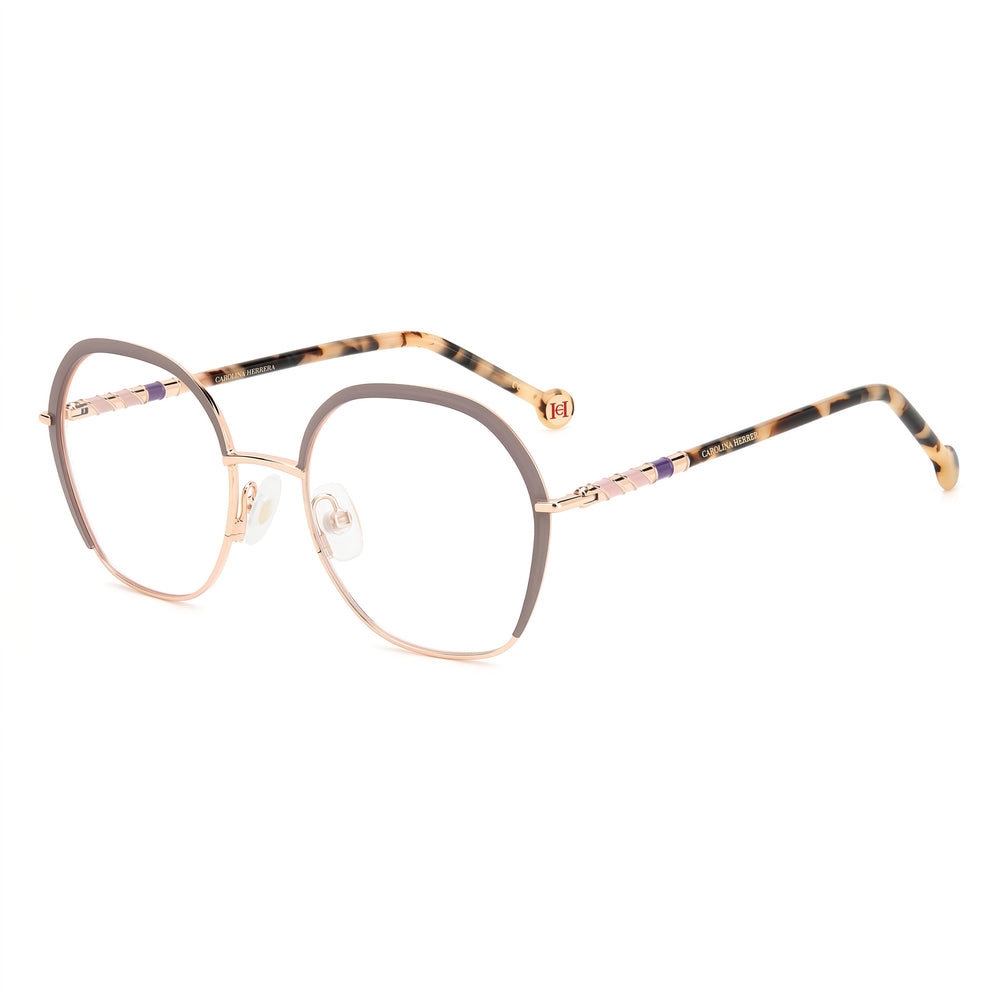 Carolina Herrera Modern Women's Gold Lilac Alloy Steel Eyeglasses 52mm Lens, 19mm Bridge, 145mm Temple