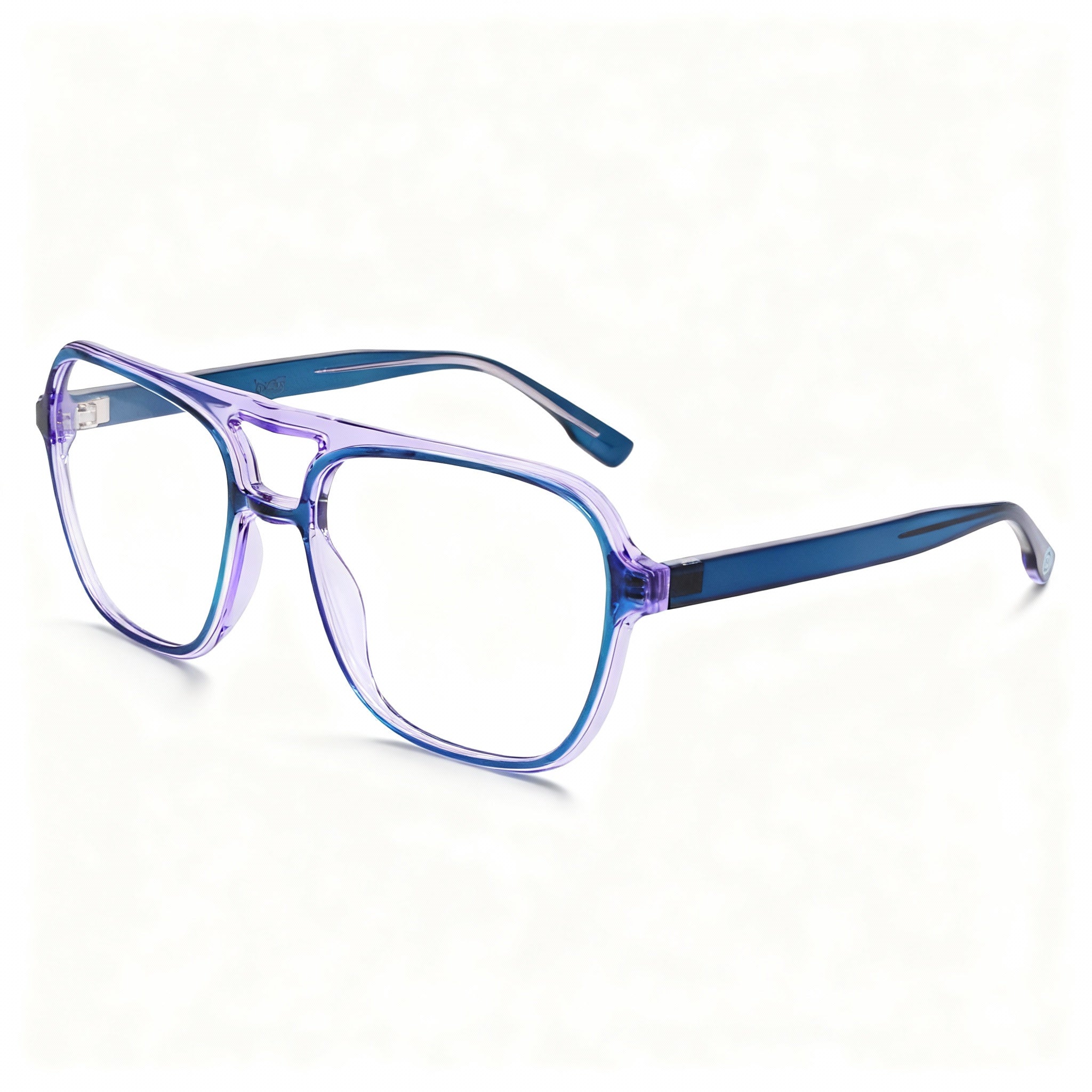 MCALLISTER Mc4534 Men's Full Rim Metal Clear Lens Eyeglasses in Teal Purple, Lens Width 56mm, Bridge Width 18mm, Temple Length 140mm