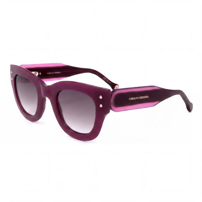 Carolina Herrera Casual Women's Sunglasses, Cyclamen Ecological Oil Frame, Grey Doubleshade Lenses 47-26-145