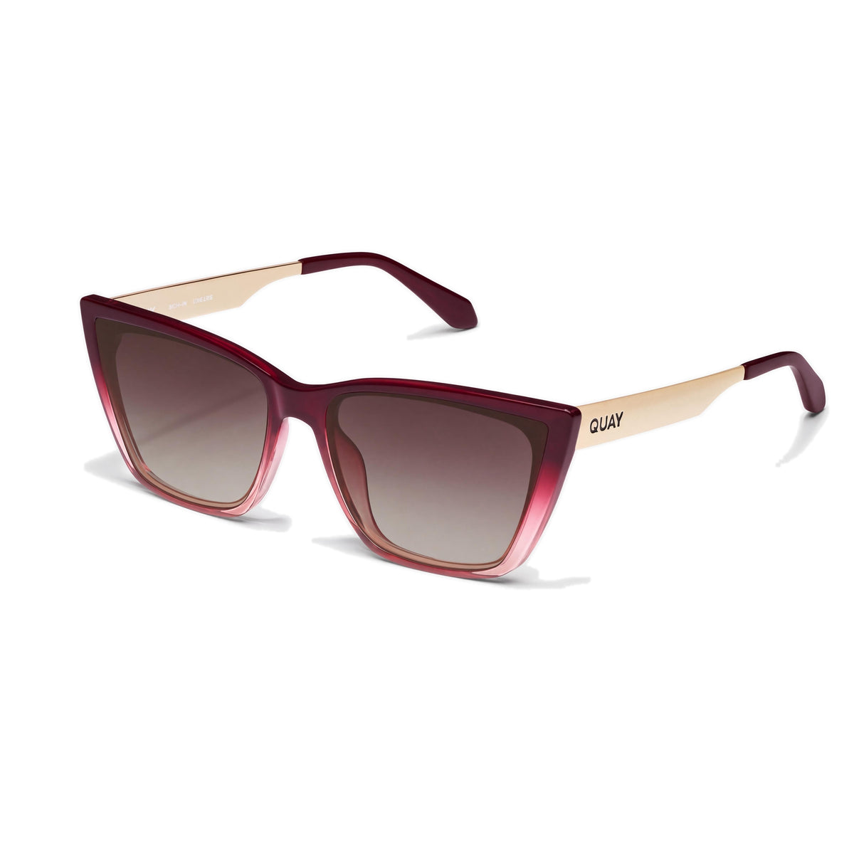 QUAY AUSTRALIA Call The Shots Women's Casual Non-Polarized Sunglasses Rouge Ombre Dark Brown Combination Frame 59mm, Photo 1