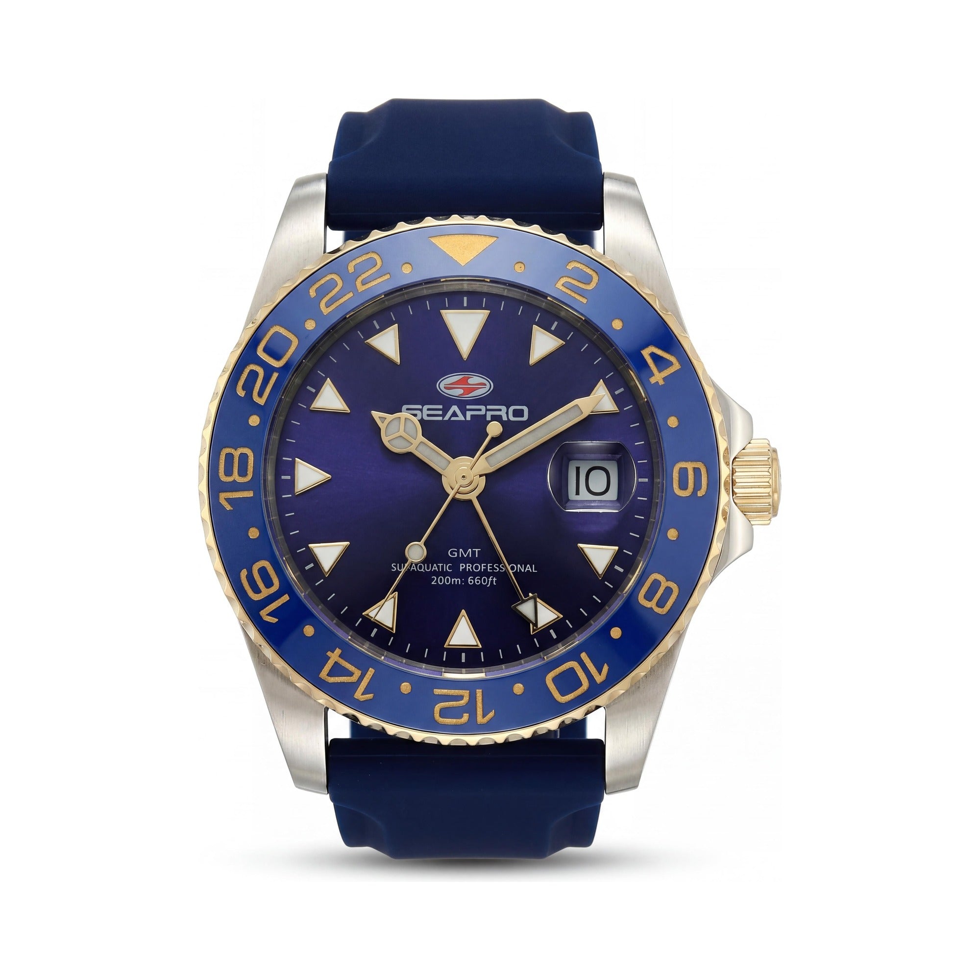 Seapro Men's Casual Blue Dial Quartz Watch with Date Display, 20 ATM Water Resistant, Mineral Crystal, Photo 1