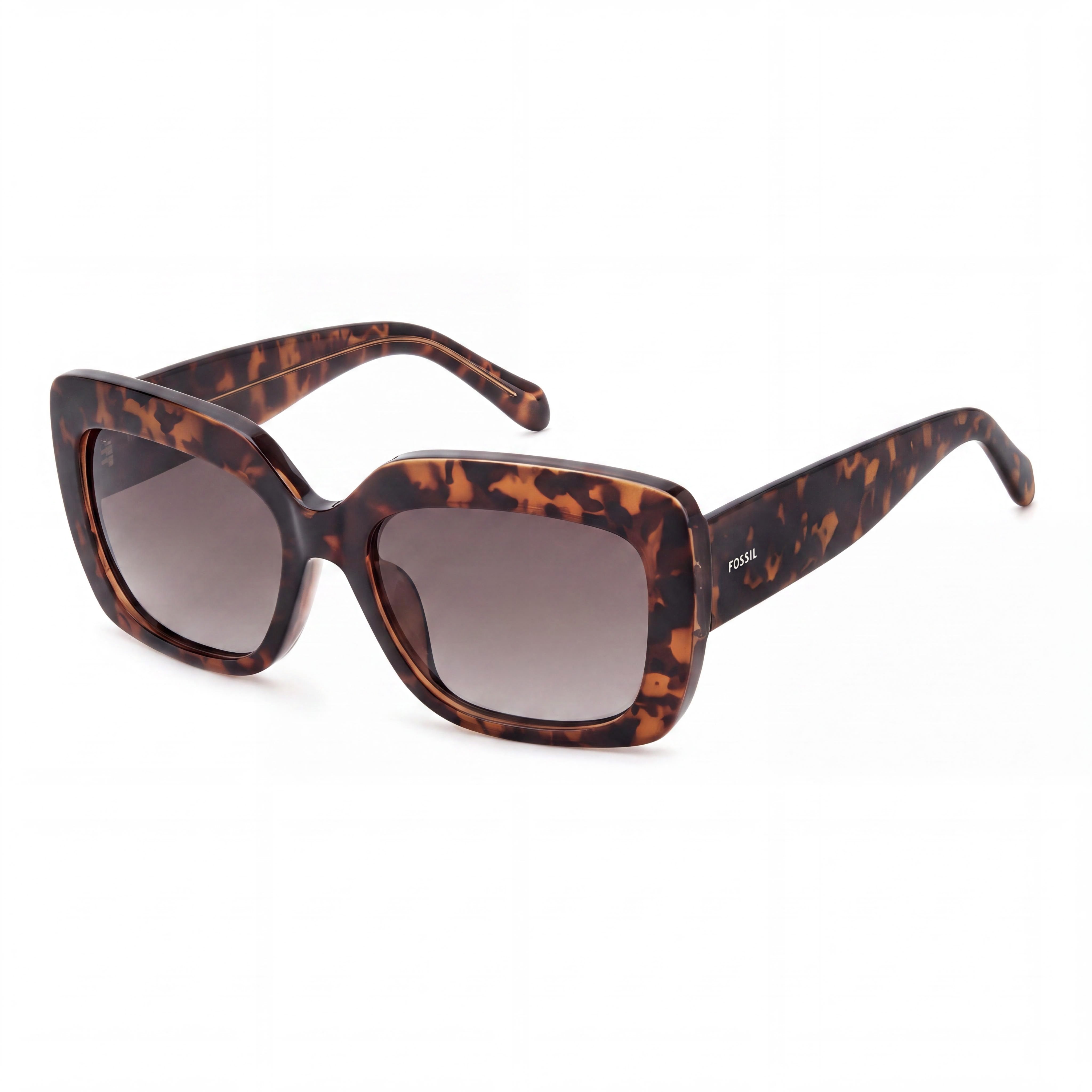 Fossil Fos 3158/S Rectangular Women's Propionate Havana/Brown Frame Brown Lens UV Protected 54mm, Photo 1