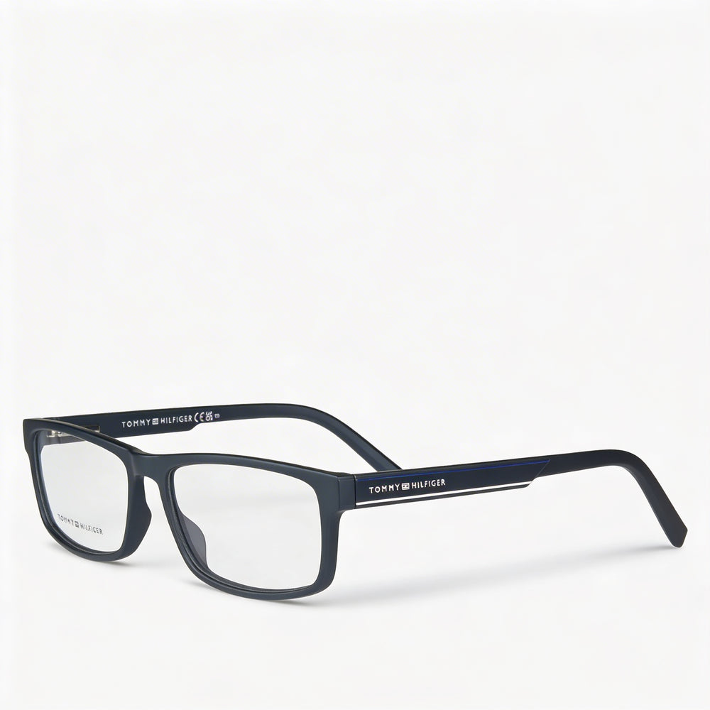 Gafas Tommy Hilfiger Modern Unisex, armazón de propionato metalizado azul, lentes de policarbonato no polarizadas, 53 mm