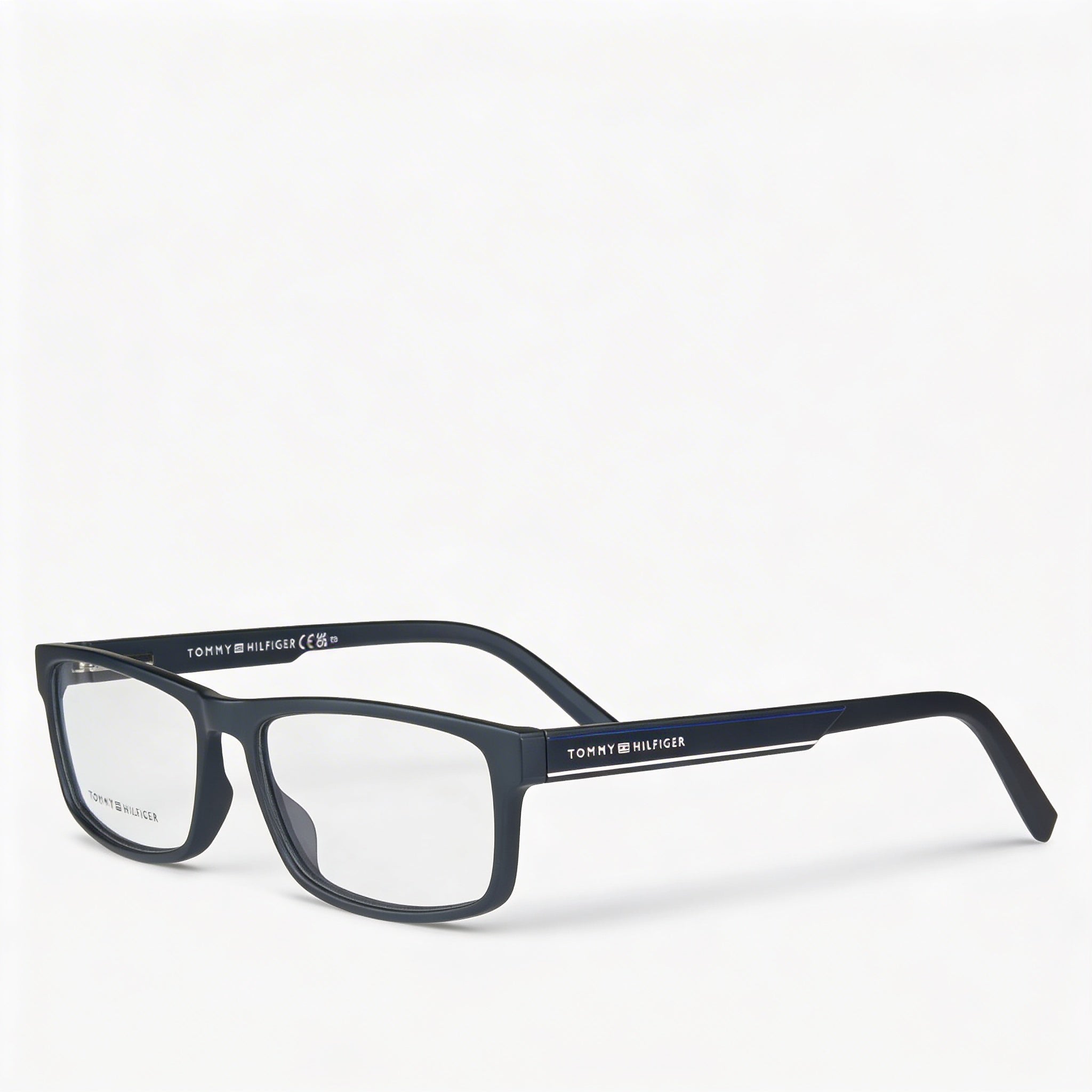 Gafas Tommy Hilfiger Modern Unisex, armazón de propionato metalizado azul, lentes de policarbonato no polarizadas, 53 mm, Photo 1