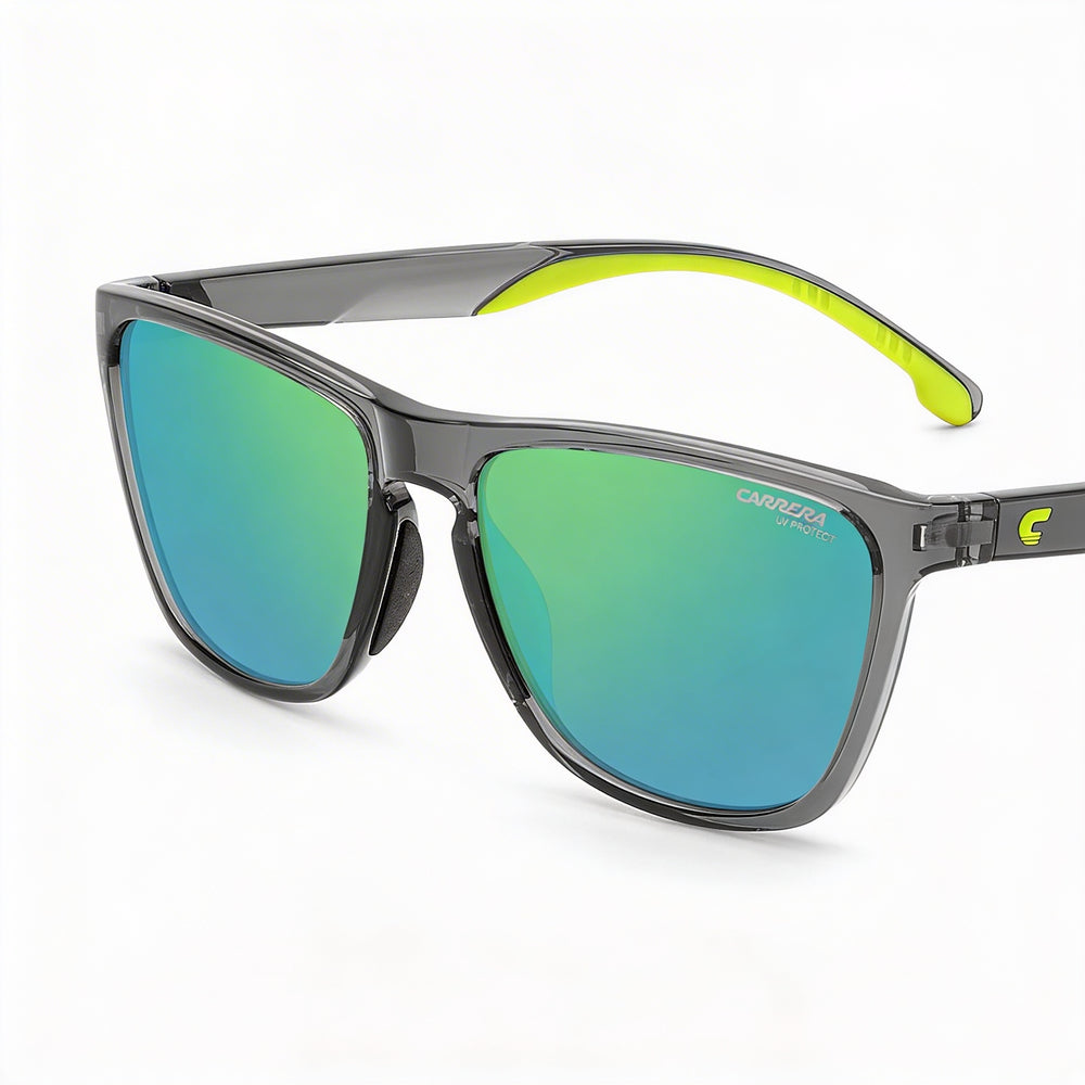 Gafas de sol Carrera Modern 8058/s para hombre, de poliamida gris, polarizadas, verdes, multicapa, con protección UV, 56 mm