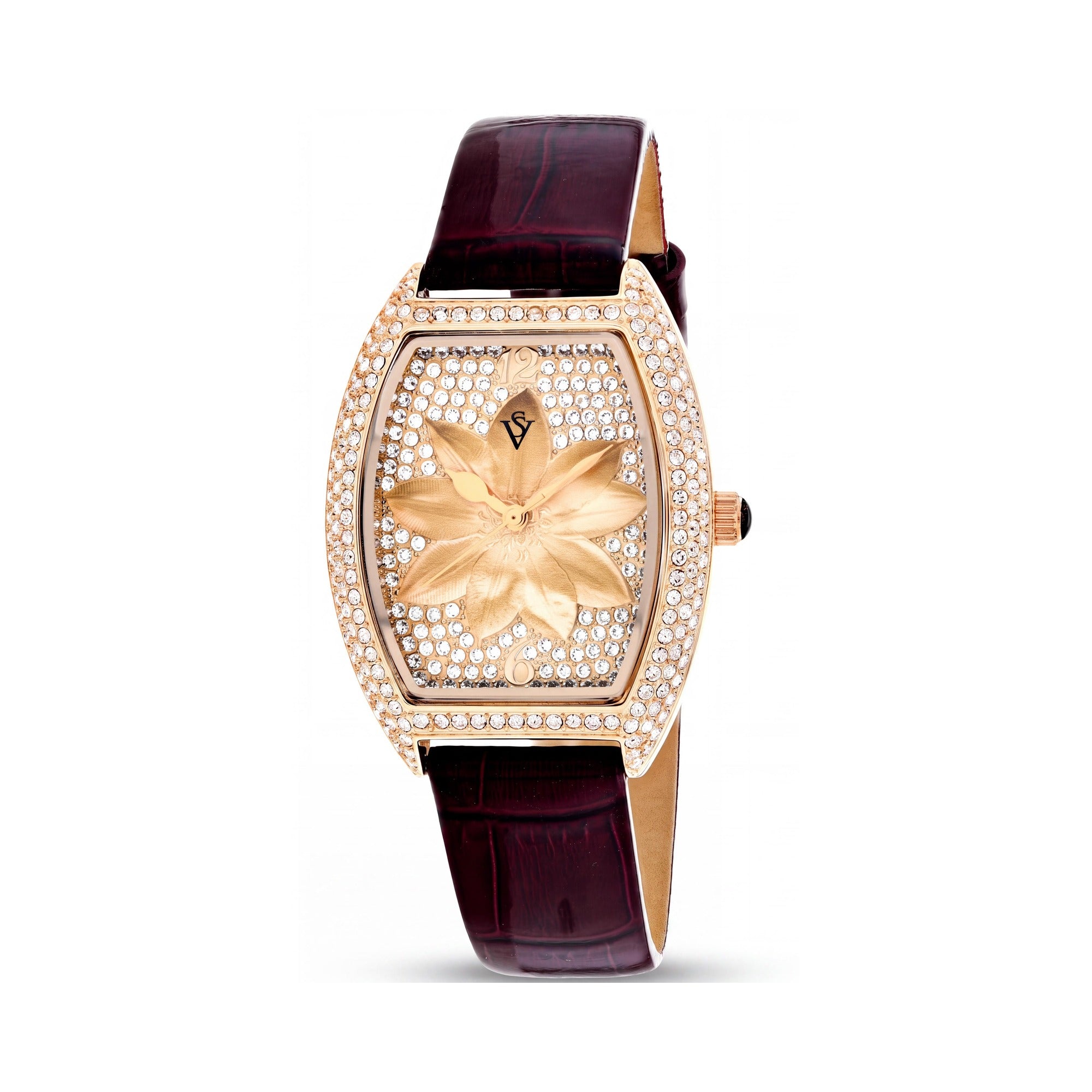 Christian Van Sant CV4857 Quartz Movement Women's Brown Dial Leather Strap Stainless Steel Water Resistant 30M Watch, Photo 1