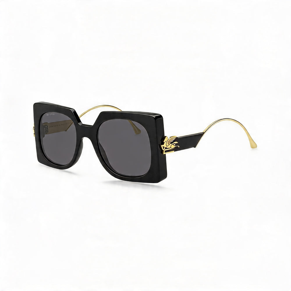 Etro Classic Women's Sunglasses, Acetate Frame in Black Grey, Black Non-Polarized Lenses 54mm