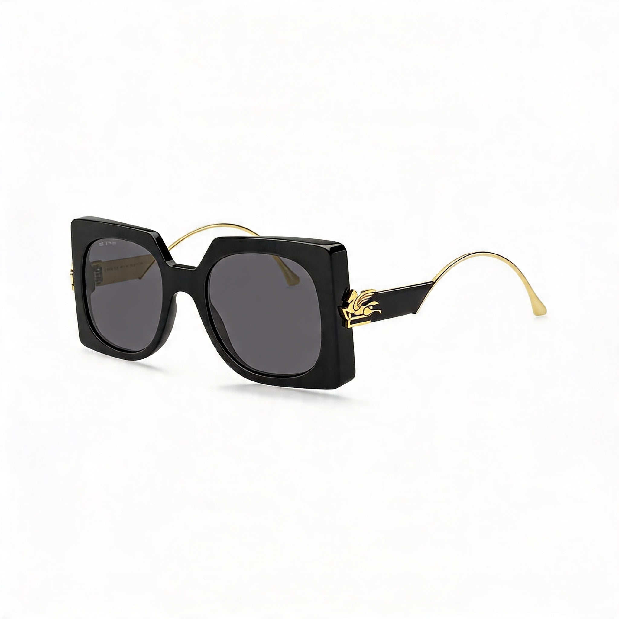 Gafas de sol clásicas Etro para mujer, montura de acetato en gris y negro, lentes negras no polarizadas de 54 mm, Photo 1