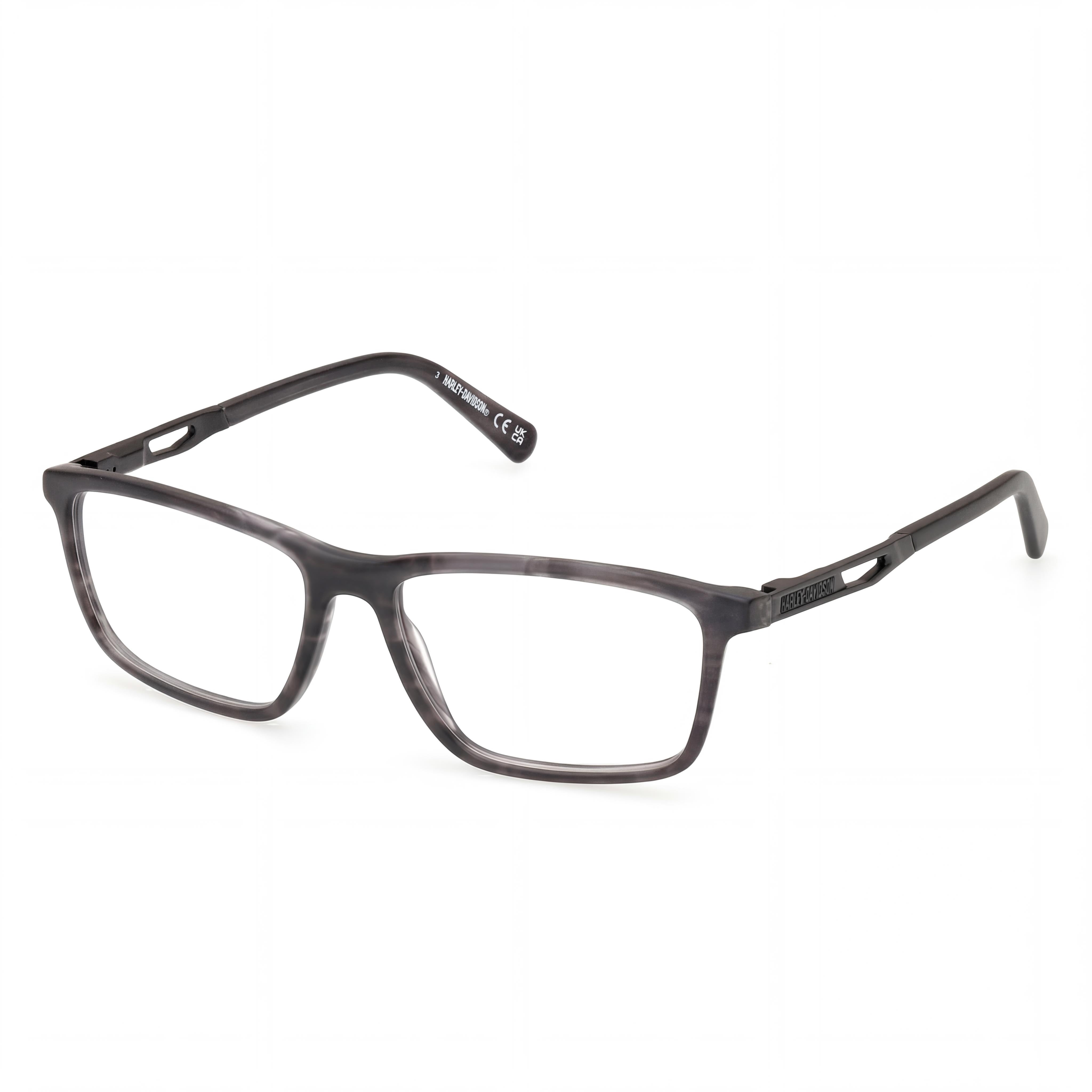 Gafas Harley-Davidson clásicas para hombre con montura de plástico gris tipo cuerno y lentes de policarbonato multicolor 57mm, Photo 1