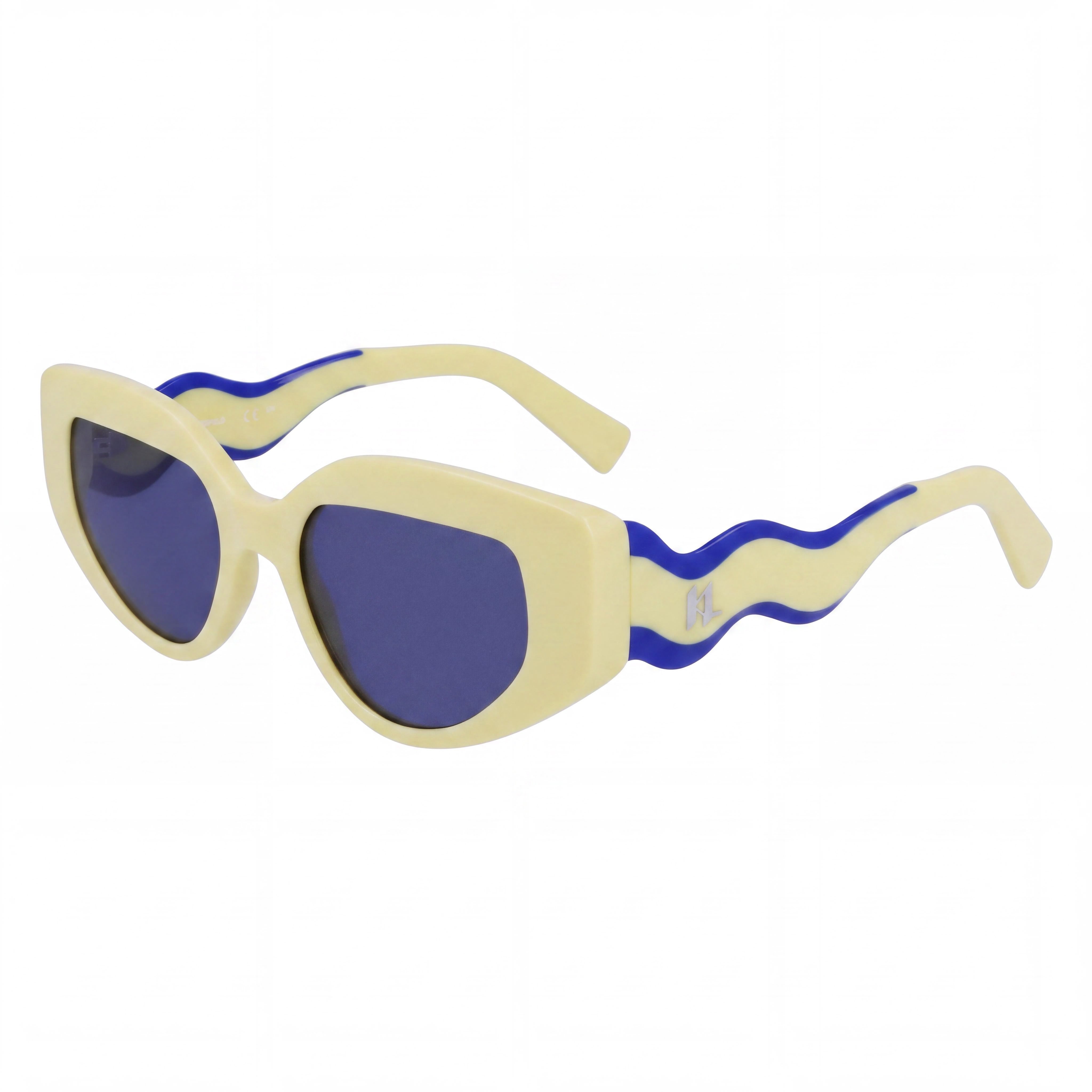 KARL LAGERFELD Kl6144s Women's Shiny Yellow Bio-Injected Cat-Eye UV Protected Sunglasses 50mm, Photo 1