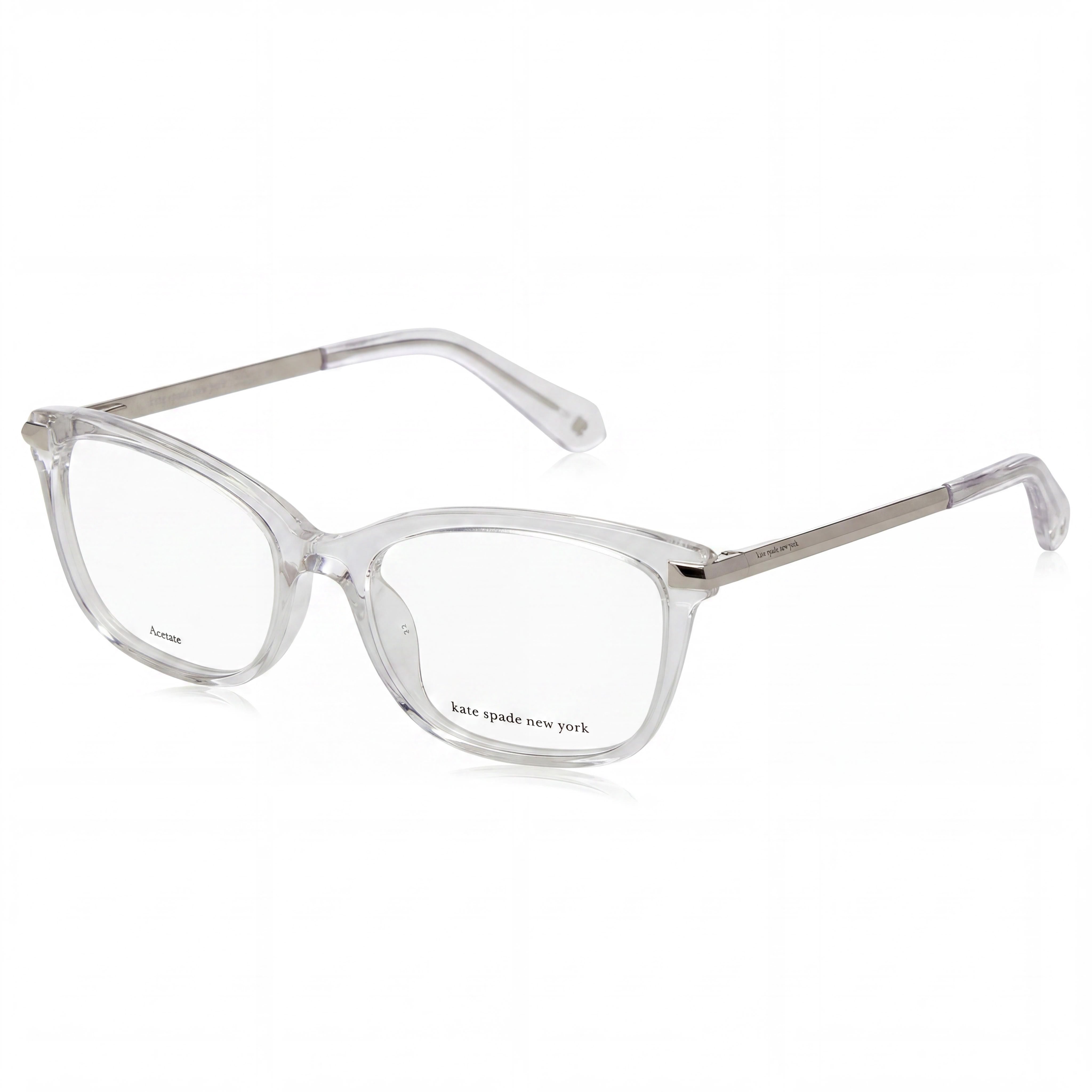 kate spade new york Vicenza Women's Square Full Rim Clear Acetate Eyeglasses with Clear Lenses, 48mm, Photo 1