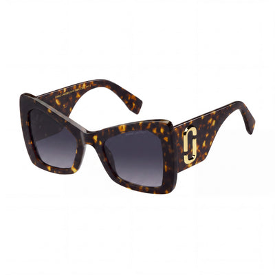 Marc Jacobs Men's Casual Havana Acetate Frame Sunglasses with Dark Grey Shaded Lenses 52mm