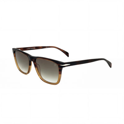 Gafas de sol clásicas unisex de David Beckham con montura de acetato, rayas marrones, protección UV, no polarizadas, 55 mm