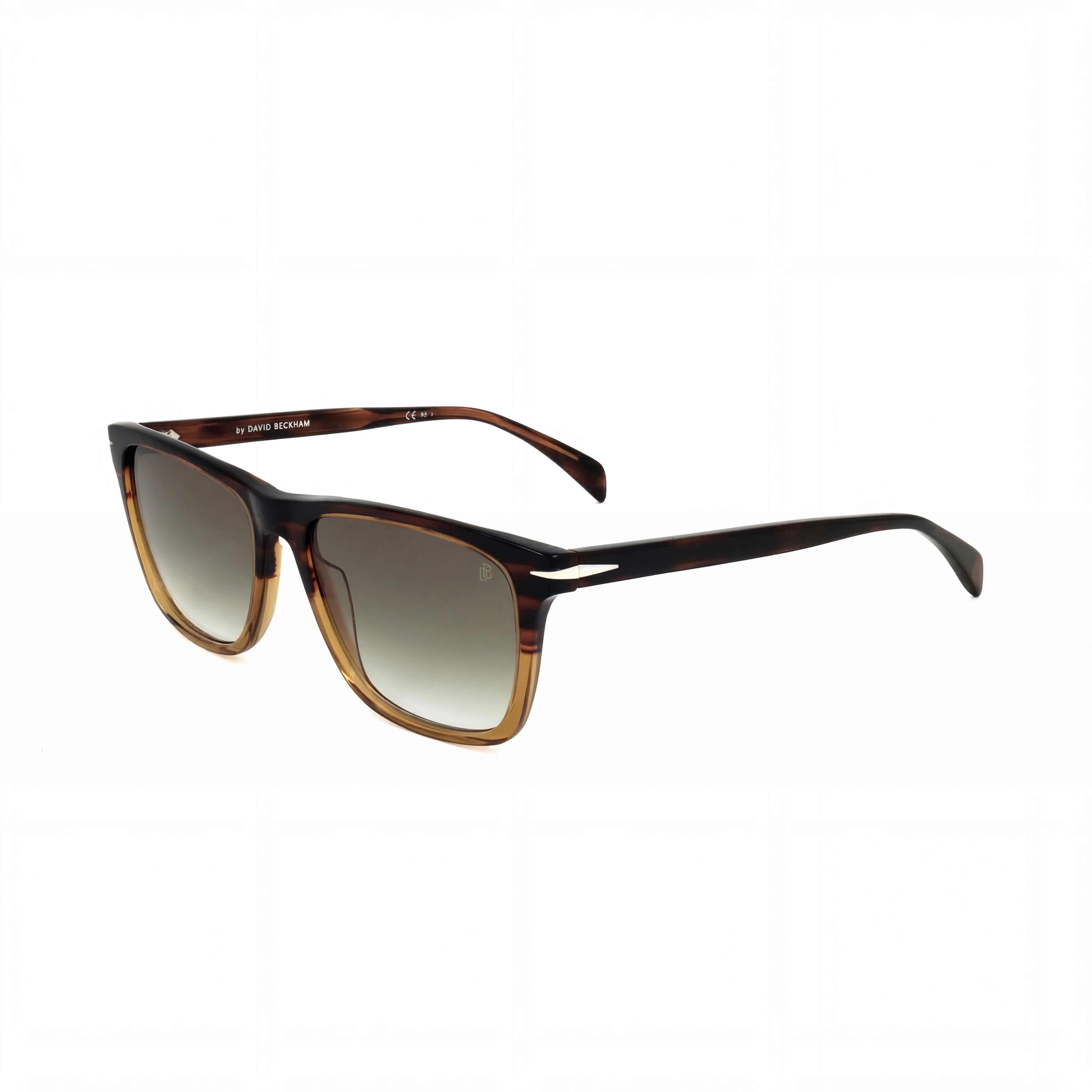 David Beckham Classic Unisex Acetate Frame Brown Stripped Brown UV Protected Non-Polarized Sunglasses 55mm, Photo 1