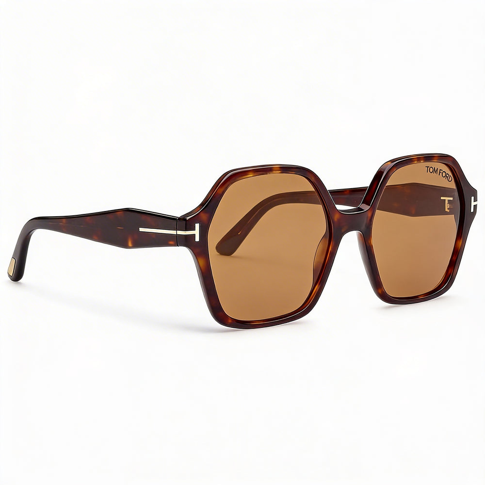 Tom Ford Romy FT 1032 Classic Style Unisex UV Protected Dark Havana Light Brown Frame Light Brown Lens Plastic Sunglasses 56mm