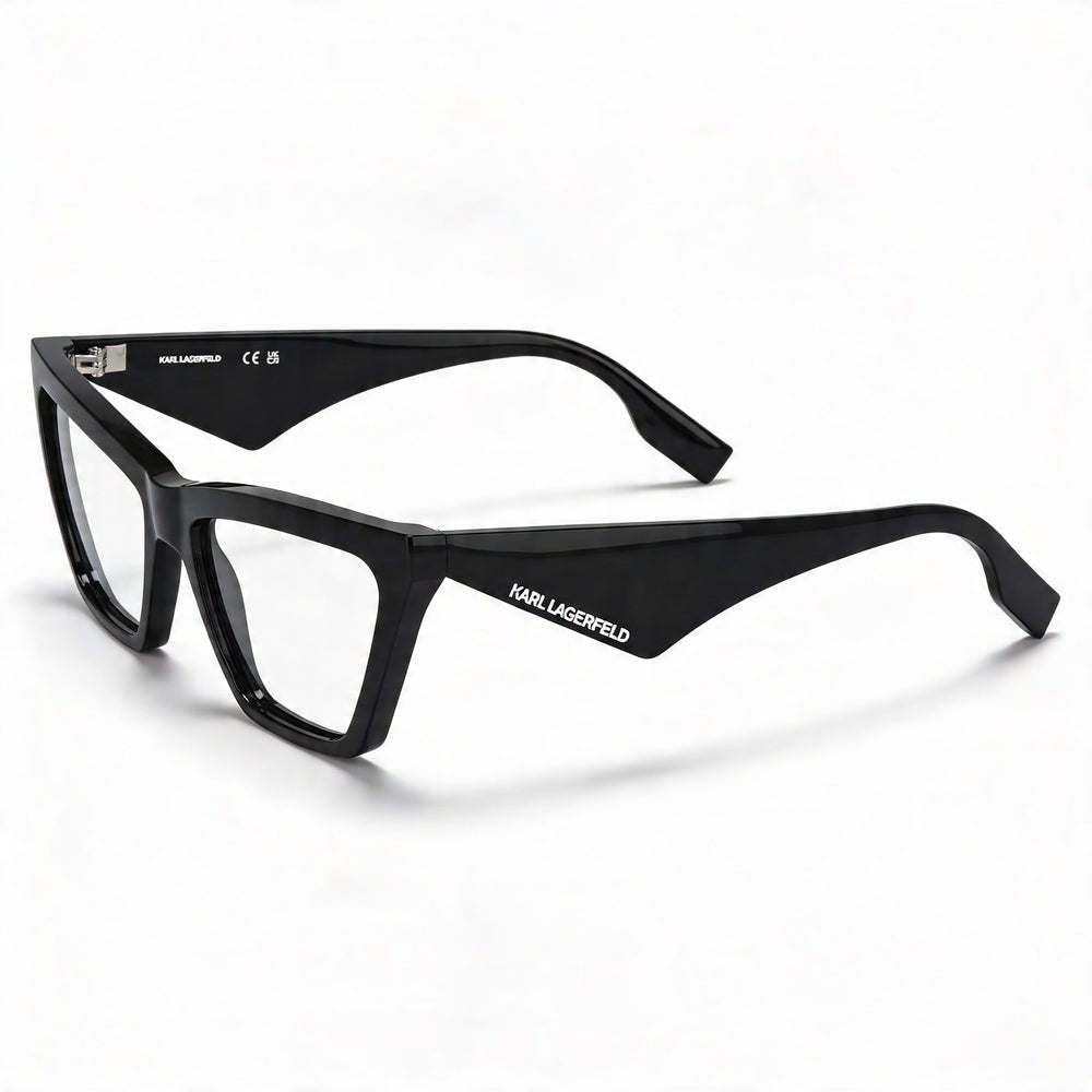 KARL LAGERFELD Kl6195 Women's Eyeglasses with Black Acetate Frame, Transparent Polycarbonate Lenses - Size 54mm