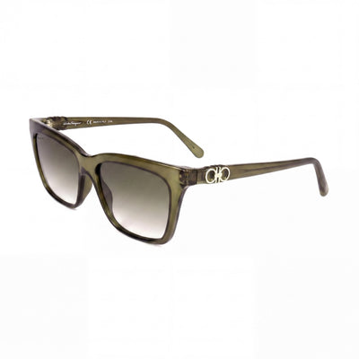 Salvatore Ferragamo Sf1027s Unisex Green Full Rim Plastic Frame Green Gradient Lens Eyewear 55-16-140