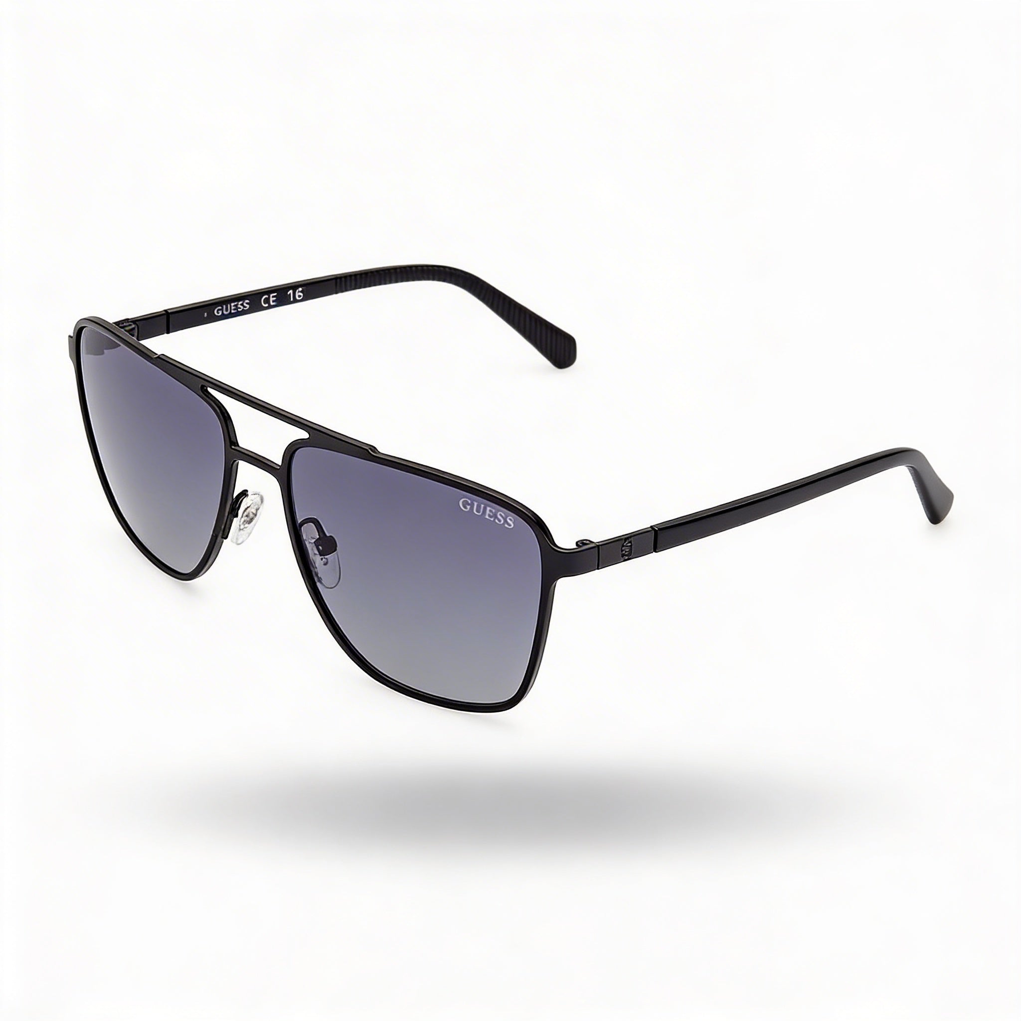 GUESS Comtemporary Unisex Matte Black Metal Frame Non-Polarized Tri Acetate Cellulose Smoke Lenses with UV Protection 60mm, Photo 1