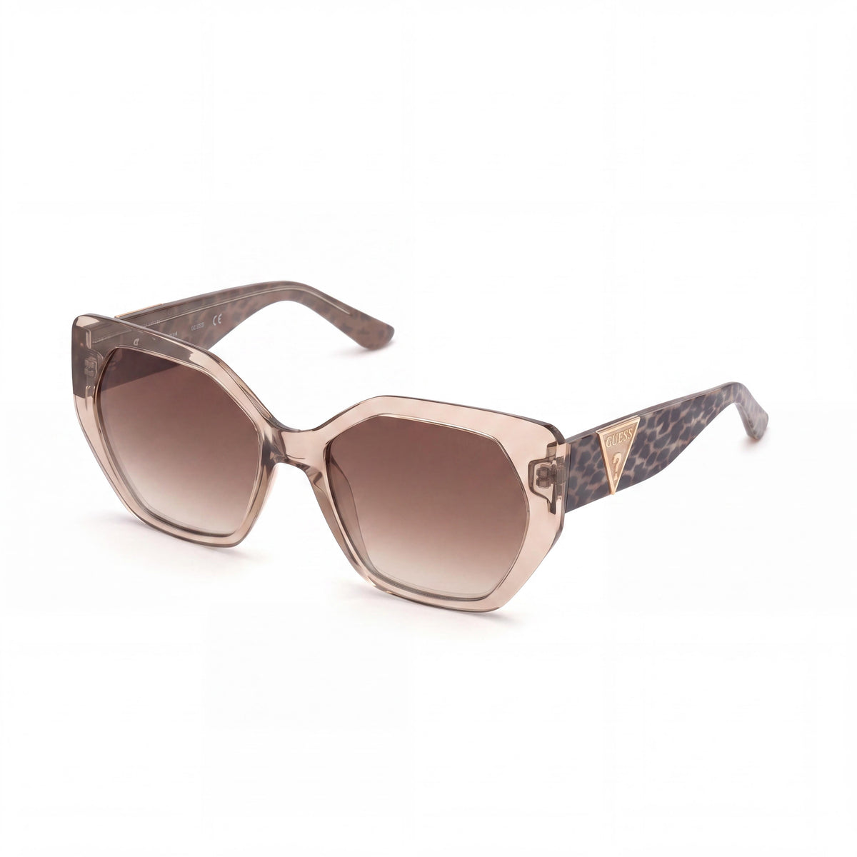 GUESS GU7741 Women's Shiny Beige Injected Plastic Frame Gradient Brown Mirror UV Protection Sunglasses 57mm, Photo 1