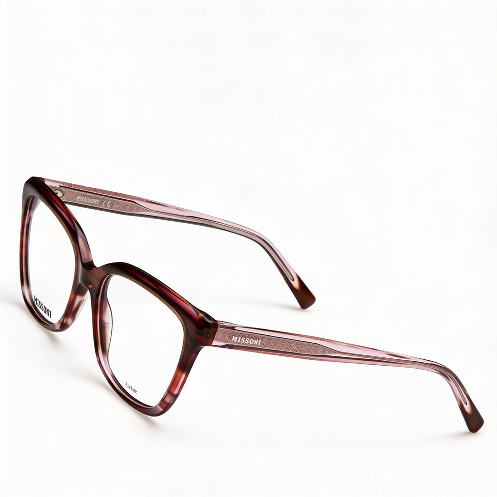 Gafas Missoni Modern de acetato con montura de cuerno rosa y rojo para mujer de 53 mm