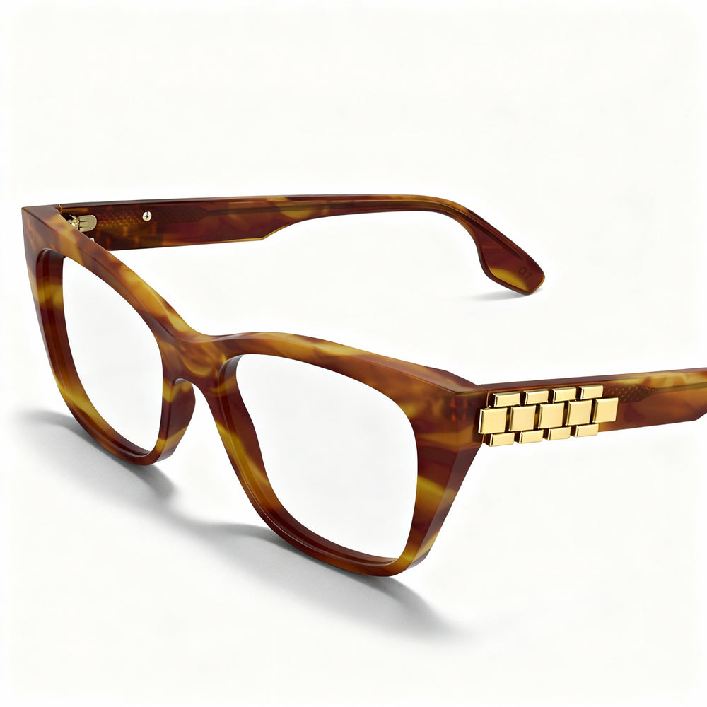 Victoria Beckham Women's Modern VB2662 Acetate Non-Polarised Eyewear 52mm Frame Striped Blonde Havana