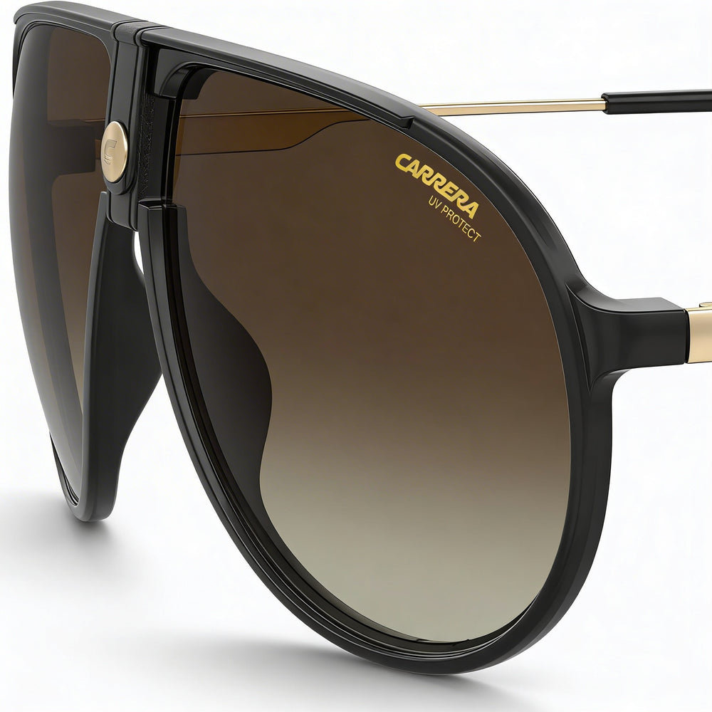 Gafas de sol unisex Carrera 1034/S de poliamida negra con degradado marrón, lentes UV no polarizadas con degradado marrón de 140 mm