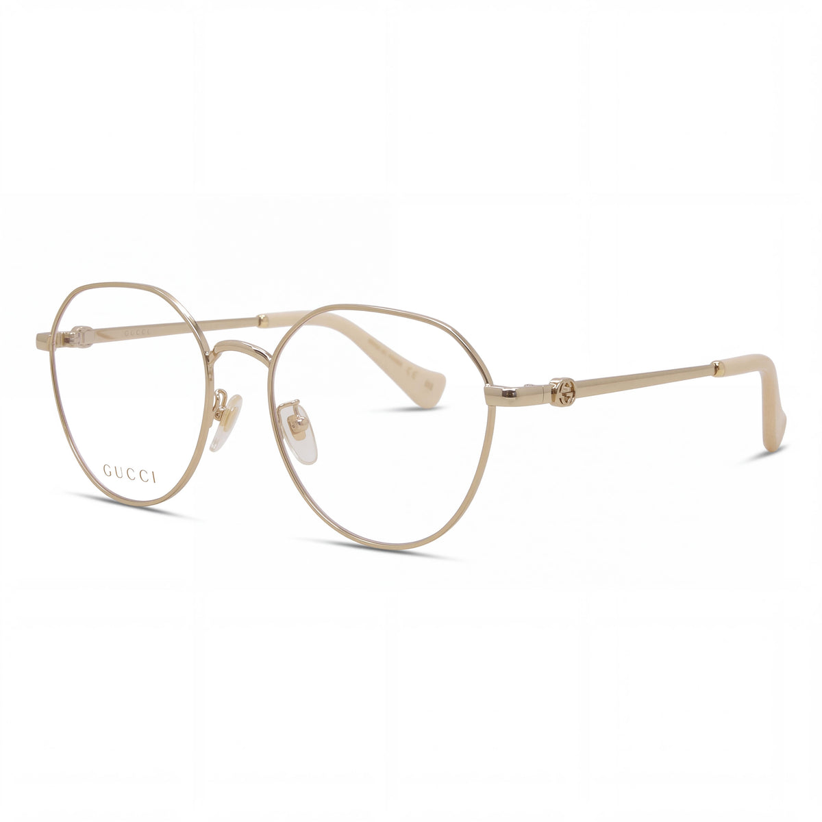 Gafas Gucci GG1145O para mujer, de metal dorado, forma ovalada y montura completa, con 54 mm de ancho de lente, 16 mm de ancho de puente y 140 mm de longitud de varilla, Photo 1
