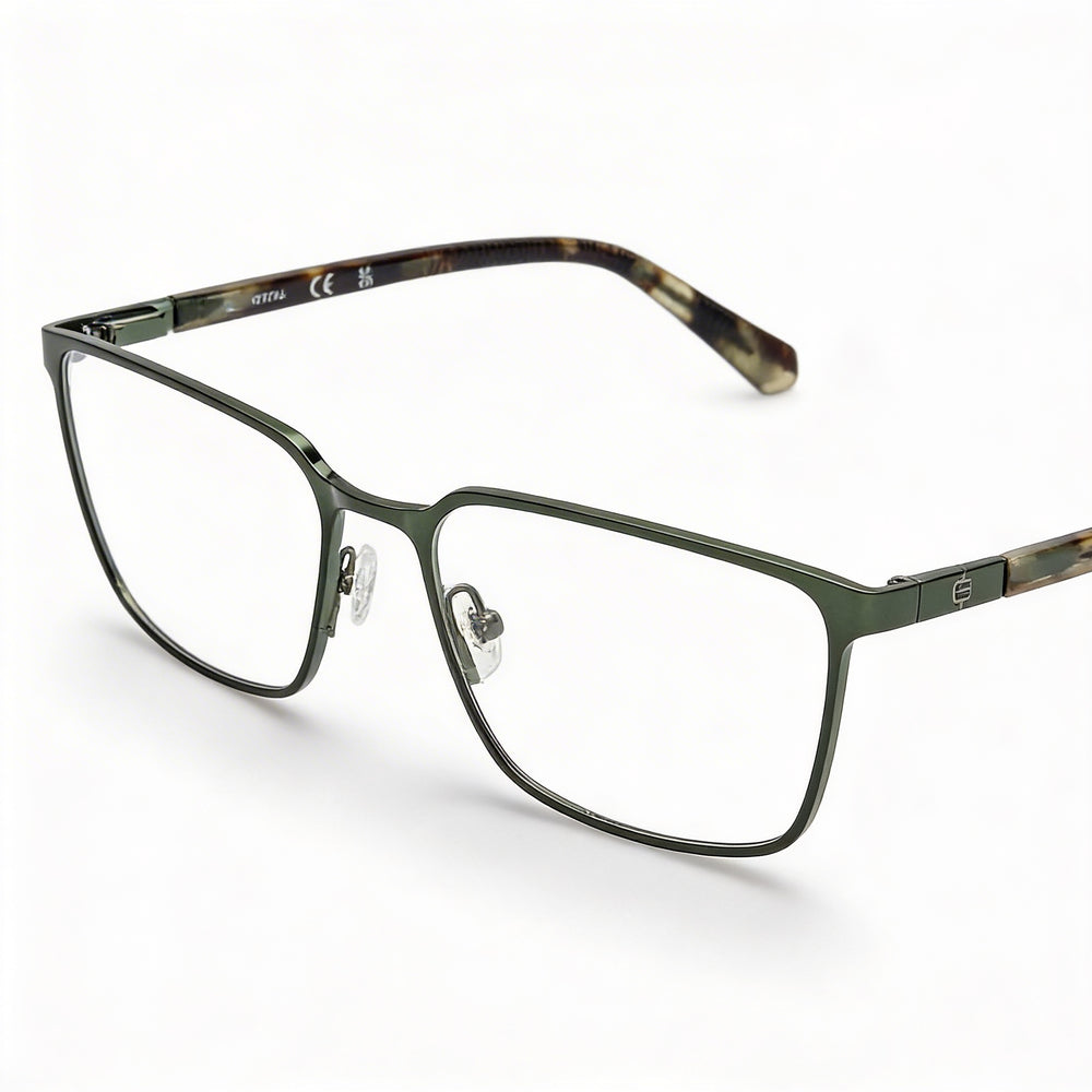 Guess Gu50243 Men's Metal Frame Eyewear Matte Dark Green & Shiny Dark Green 58-18-145