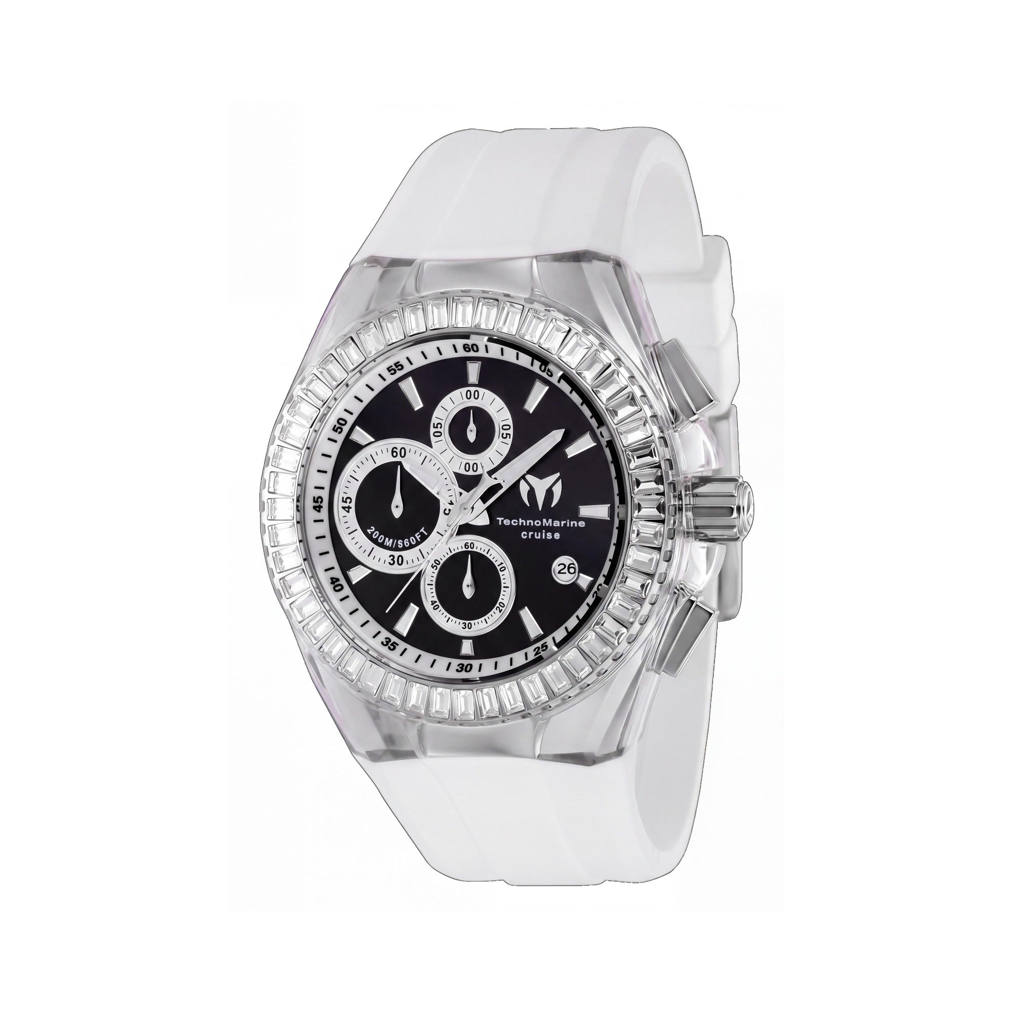 Technomarine Cruise TM-121147 Reloj de cuarzo cronógrafo de acero inoxidable de 45 mm para hombre, esfera negra, correa de silicona, 20 ATM, Photo 1