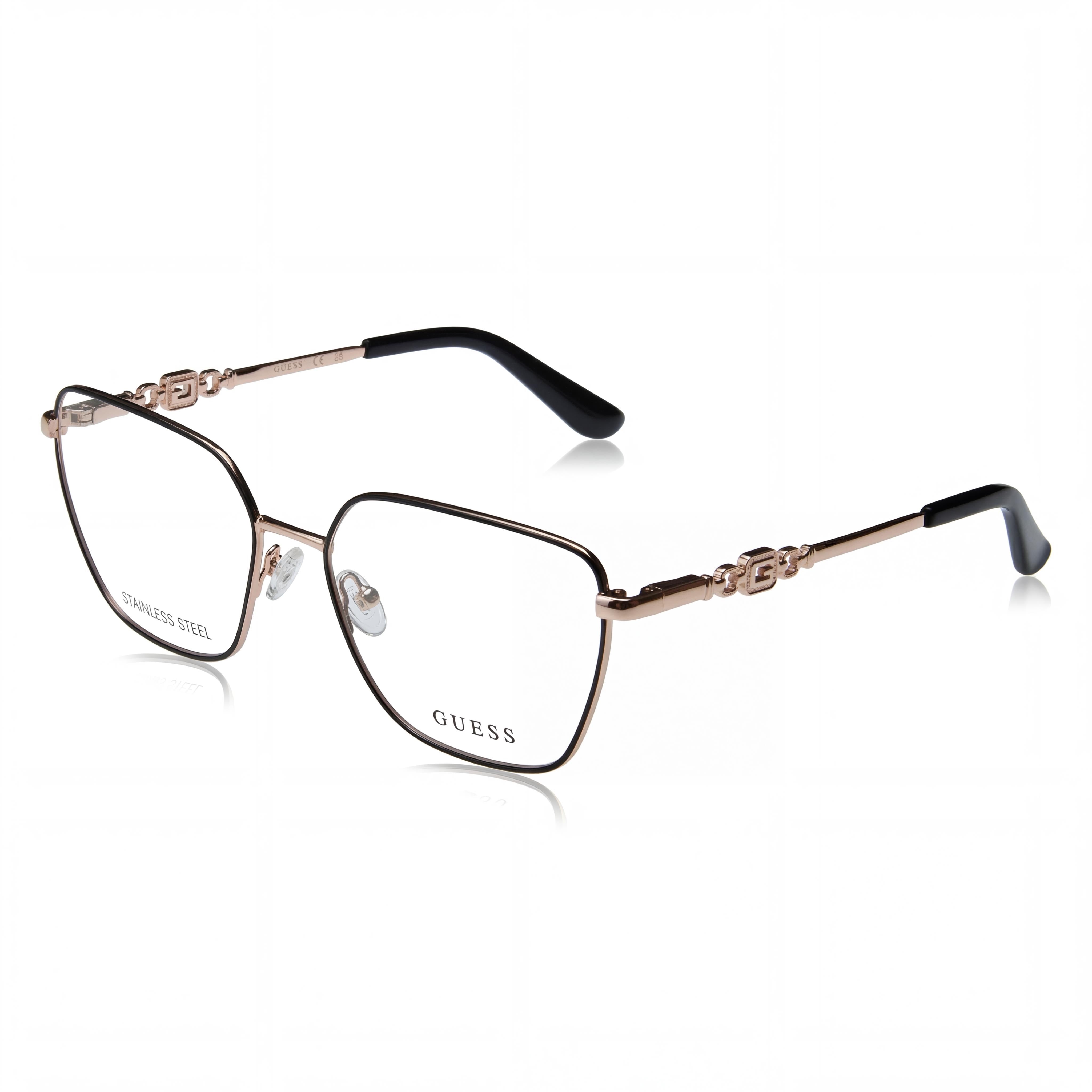 Gafas de mujer Guess GU2952 negras con detalles en oro rosa, 53 mm, Photo 1