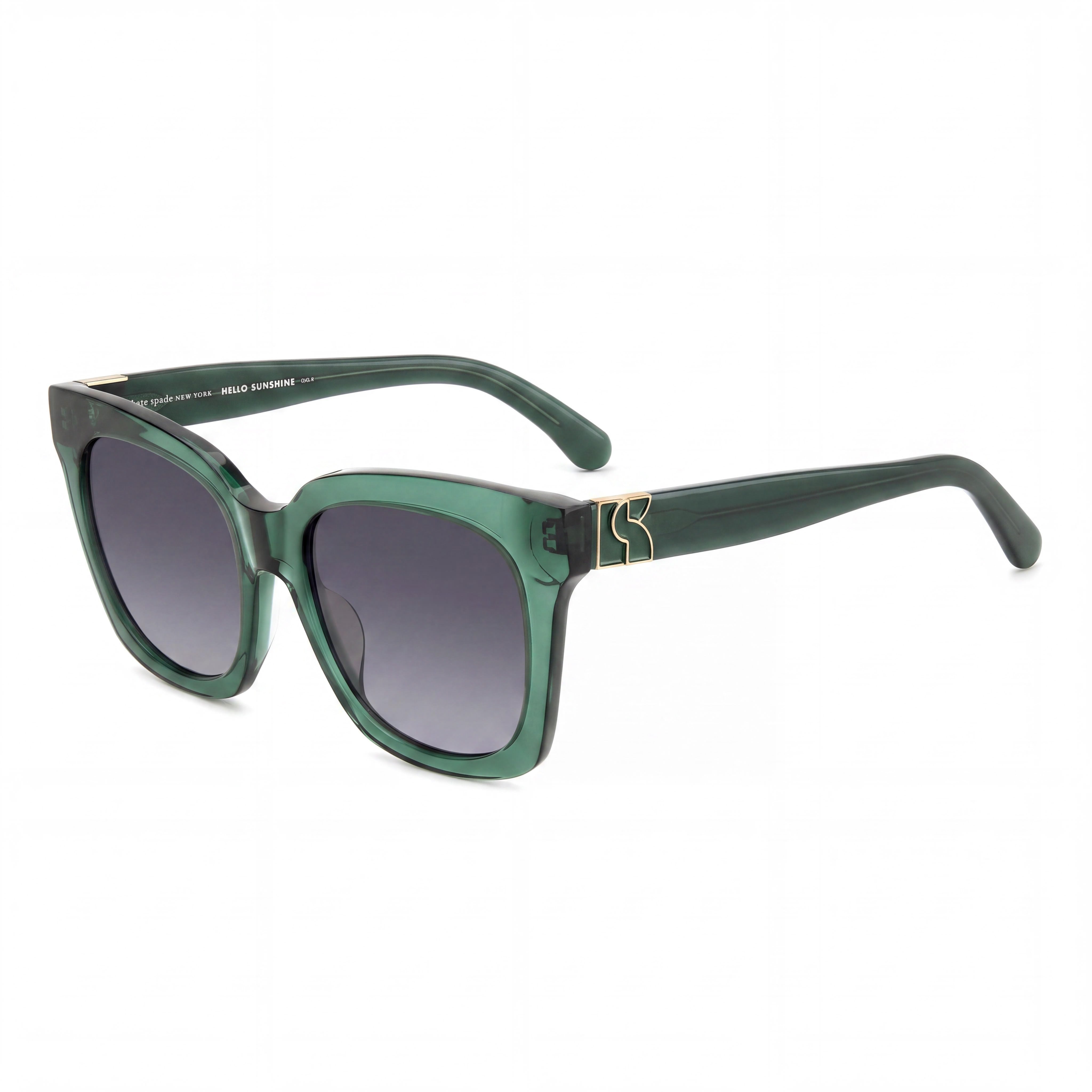 kate spade new york Constance/G/S Square Women's Green Acetate Dark Grey Shaded Sunglasses 53mm Lens, Photo 1