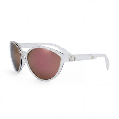 adidas sp0012 Women's Crystal Plastic Frame Brown Mirror Polycarbonate UV Protection Sunglasses 61mm