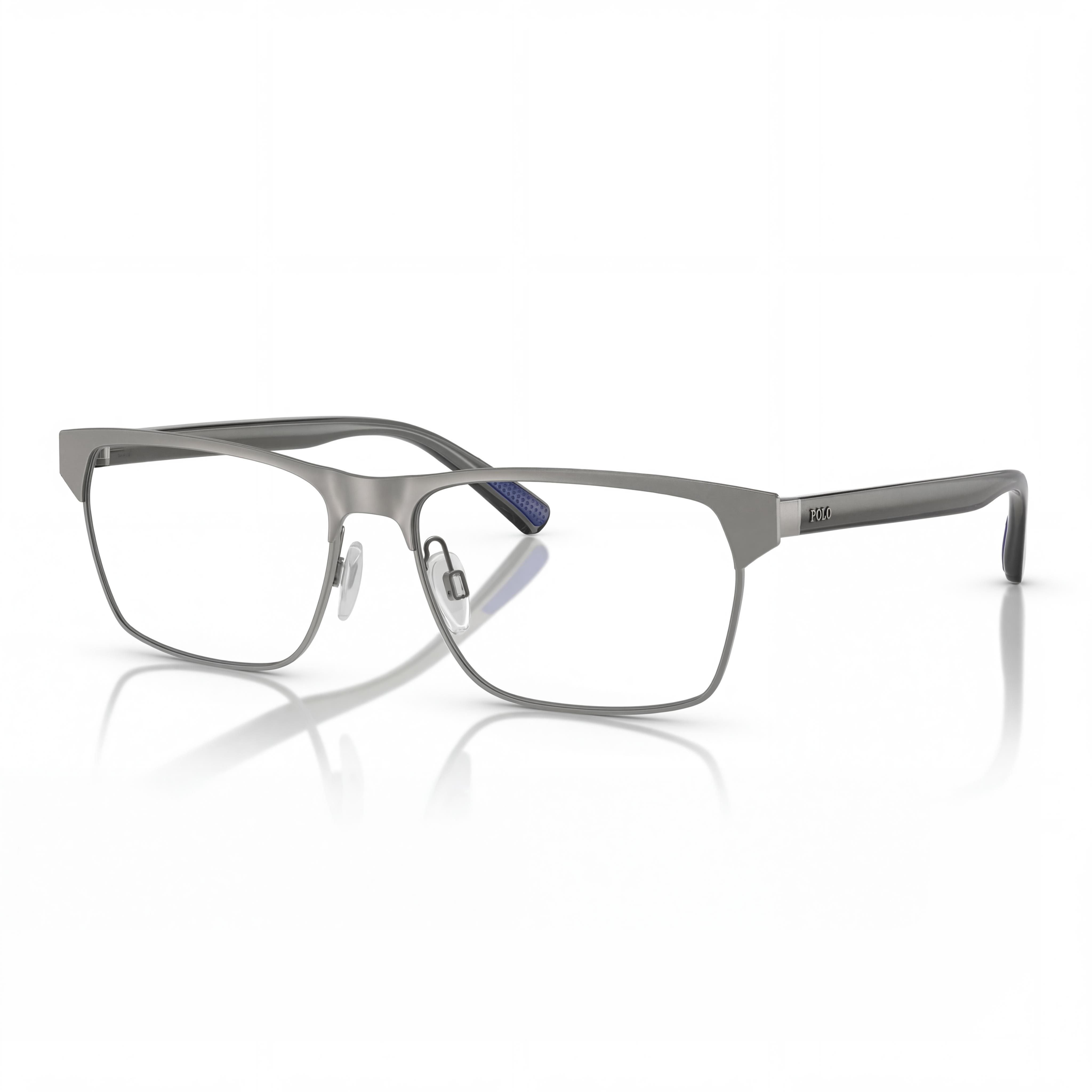 POLO RALPH LAUREN Ph1232 Men's Rectangular Semi Shiny Gunmetal Metal Eyeglasses 57-16-145, Photo 1