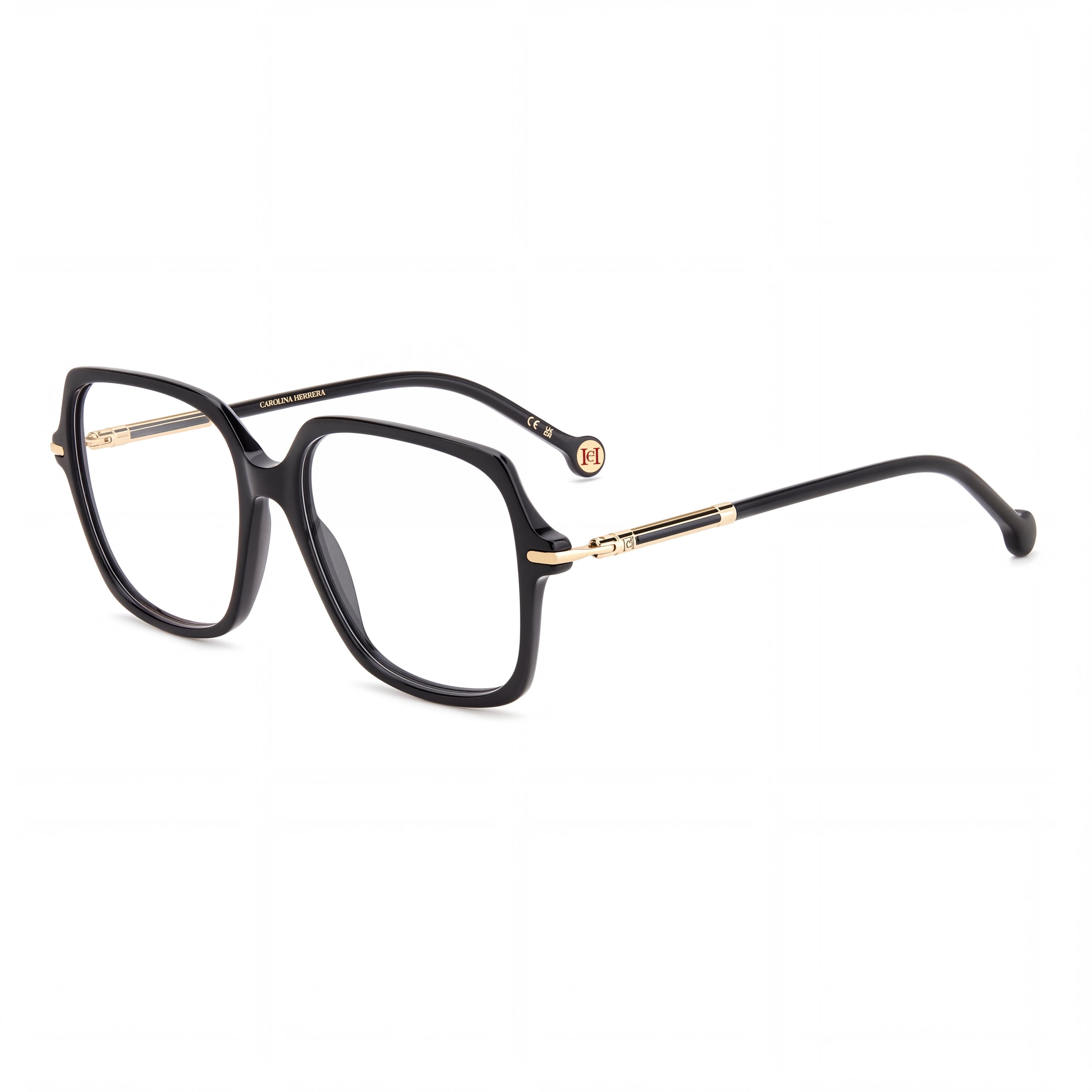 Carolina Herrera Women's Modern Style Black Acetate Optical Eyeglasses, 54mm Lens, 16mm Bridge, 140mm Temple, Photo 1
