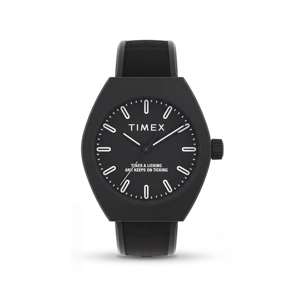 Timex TW2W42100VQ Unisex Minimalist Eco-Friendly Bio-Resin Case & Strap Black/White Water Resistant 40mm Watch