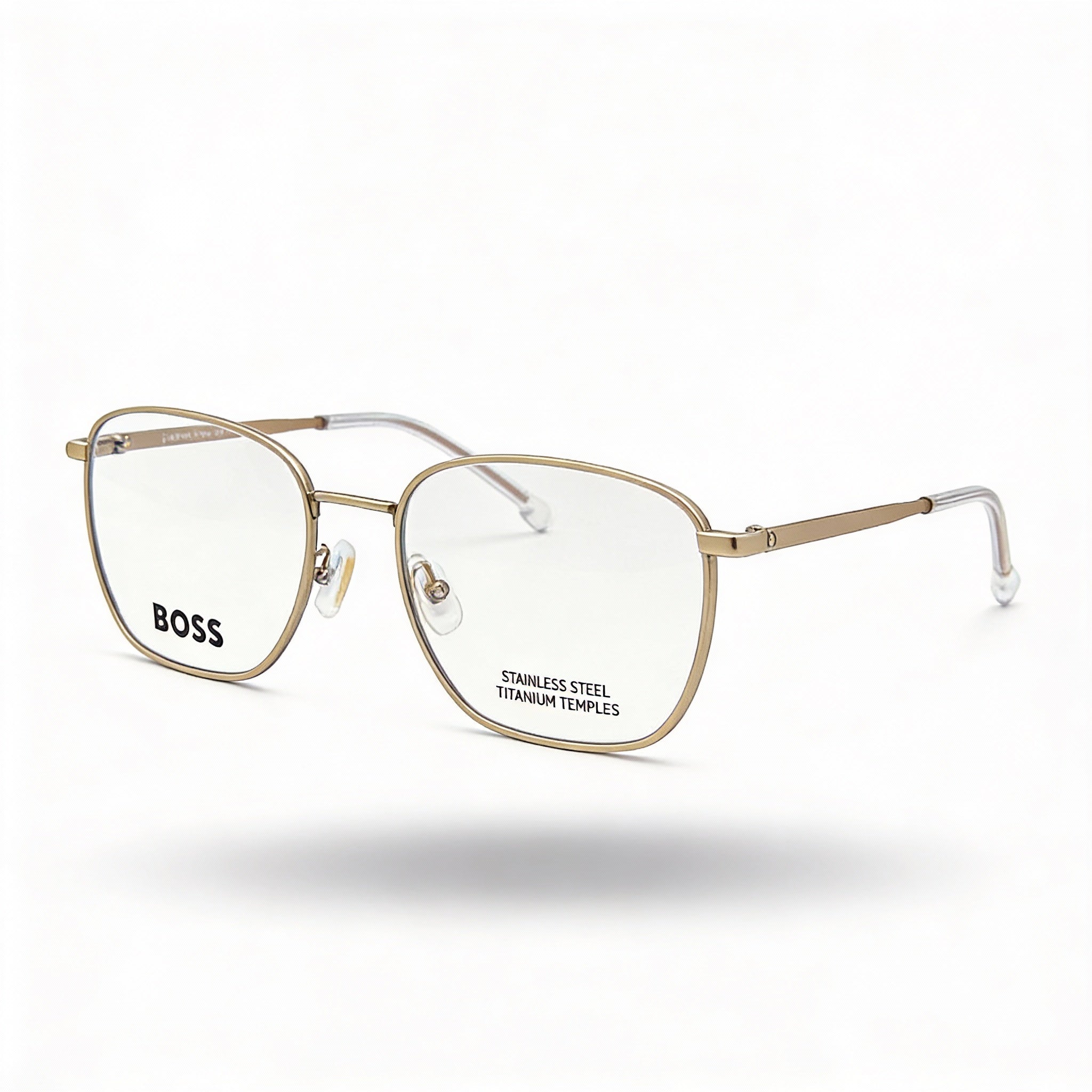 Hugo Boss 1415 Modern Unisex Metal Frame Polycarbonate Lens Non-Polarized Sunglasses Matte Gold 55mm, Photo 1