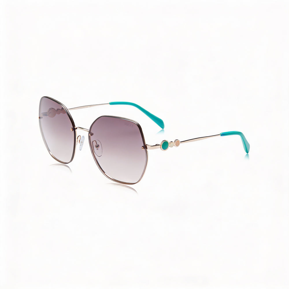 Gafas de sol Emilio Pucci EP0177 para mujer con montura cuadrada de metal dorado y lentes de policarbonato marrón de 60 mm