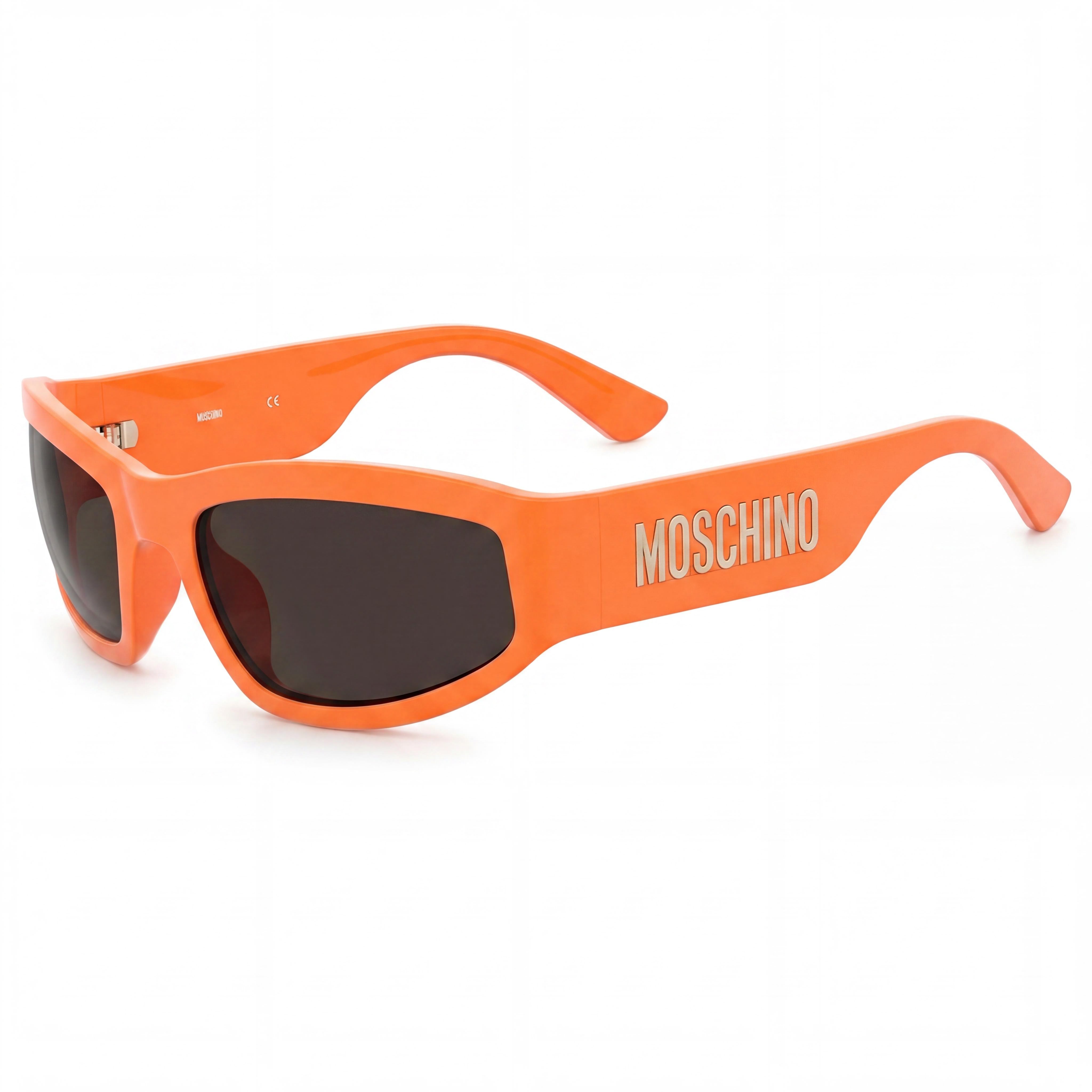 Gafas de sol Moschino Classic para hombre, de poliamida no polarizada, color naranja y marrón, con lentes marrones y 100 % de protección UV (60-21-130), Photo 1