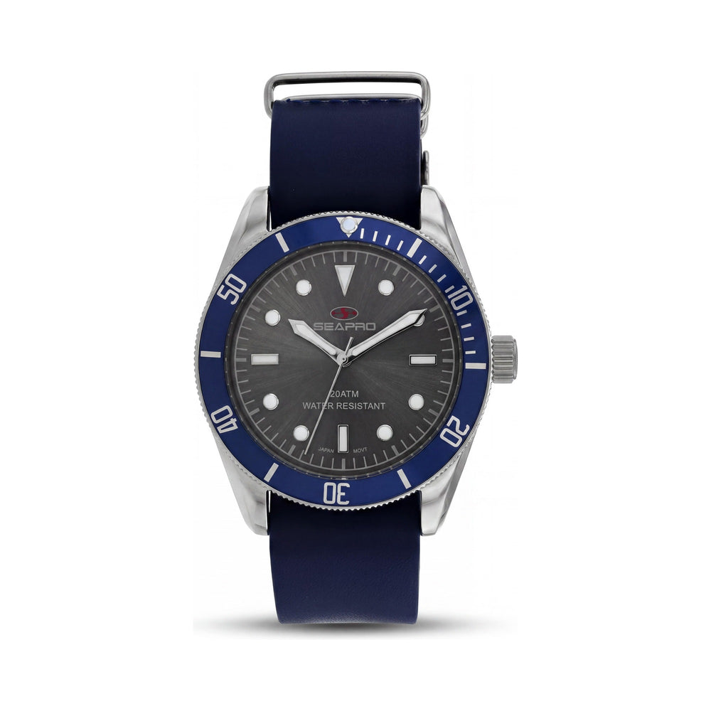 Reloj Seapro para hombre con movimiento de cuarzo, esfera gris, mineral resistente a arañazos, resistente al agua hasta 20 ATM/200 m.