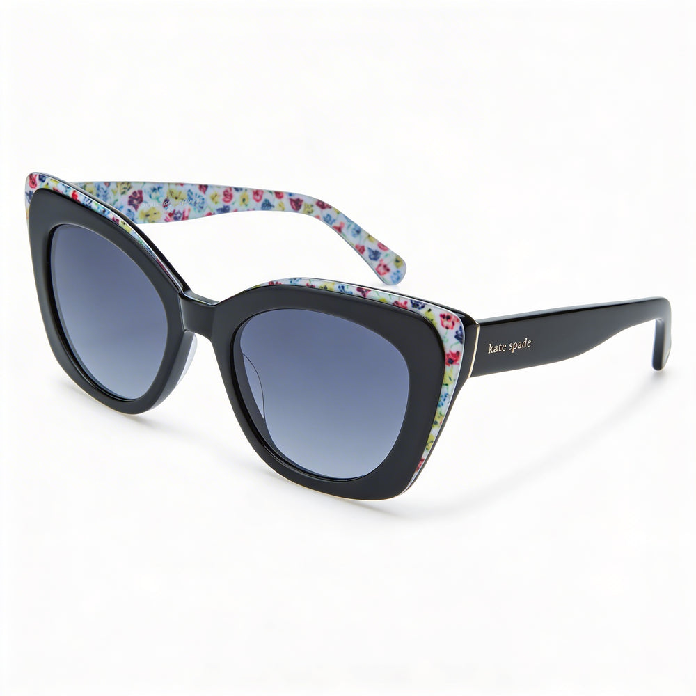 Gafas de sol Kate Spade New York Marigold/S para mujer, montura de acetato en gris/negro con lentes de protección UV en gris oscuro degradado de 51mm