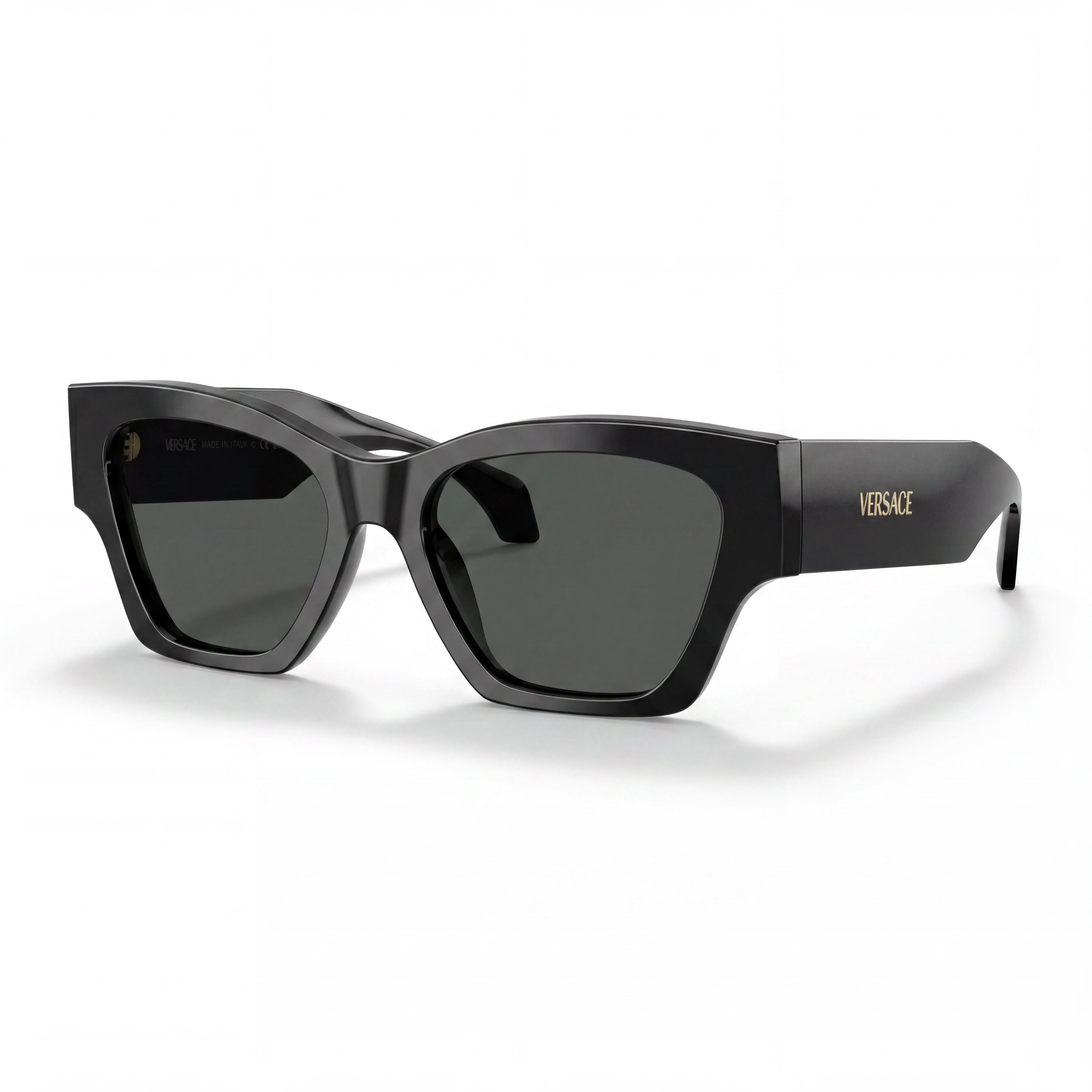 Versace Classic Women's Black Plastic Full Rim Frame Dark Grey Lens UV Protection Sunglasses 53mm, Photo 1