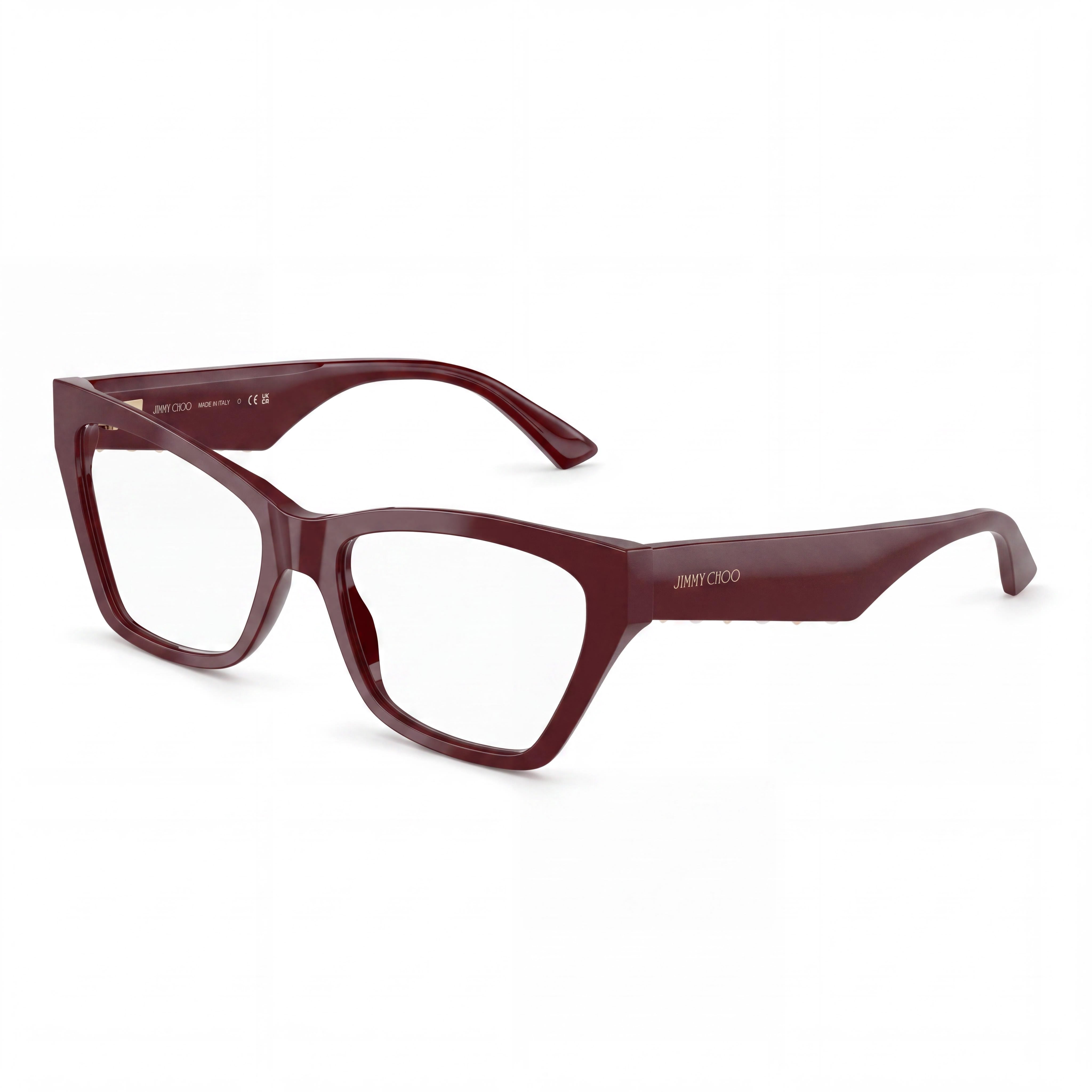 JIMMY CHOO Women's Fashionable Designer Bold Style Red Acetate Eyeglasses with 54mm Lens Width, 17mm Bridge, Photo 1