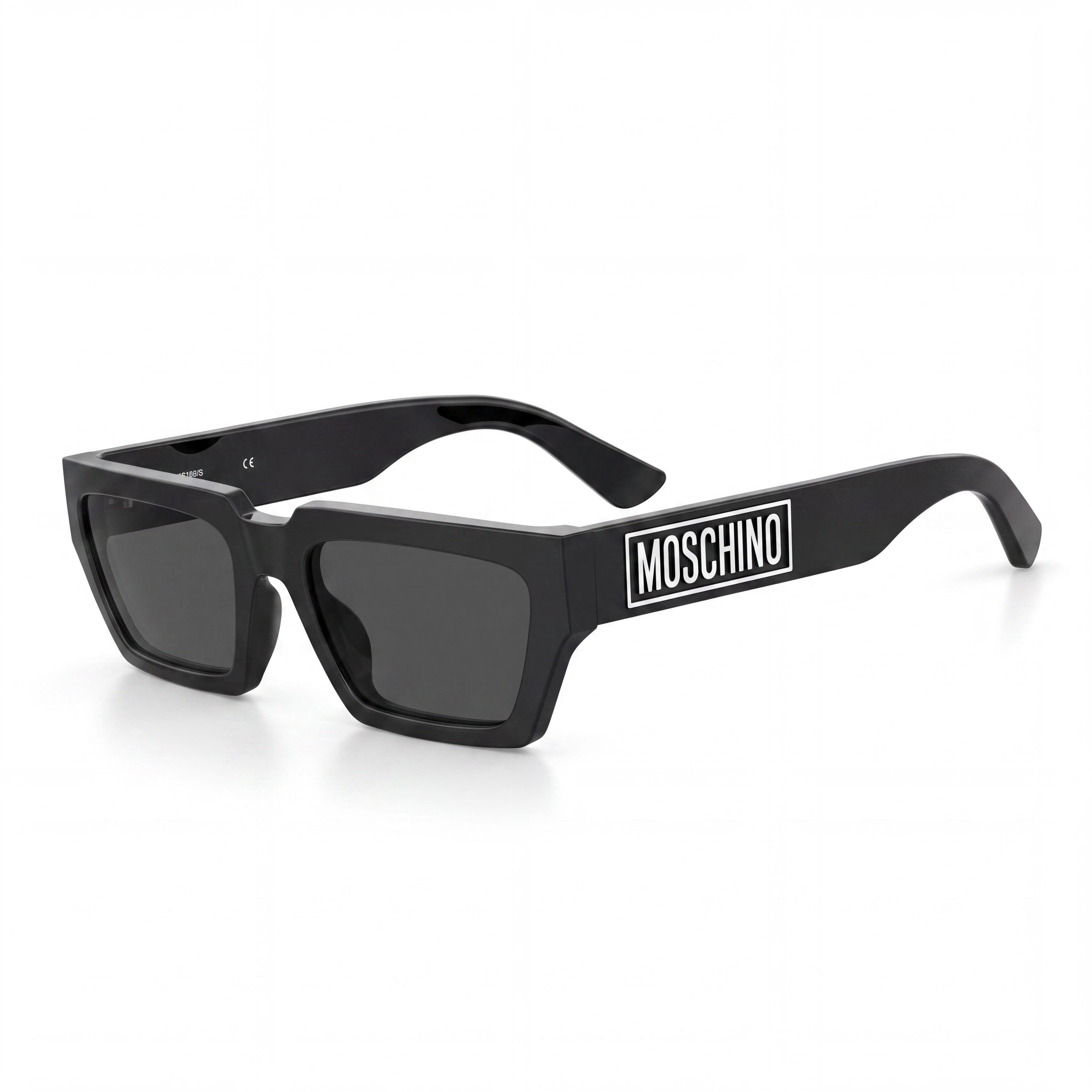 Moschino Modern Women's Acetate Sunglasses with Black Frame and Black Lenses, 55mm Lens Width, Photo 1