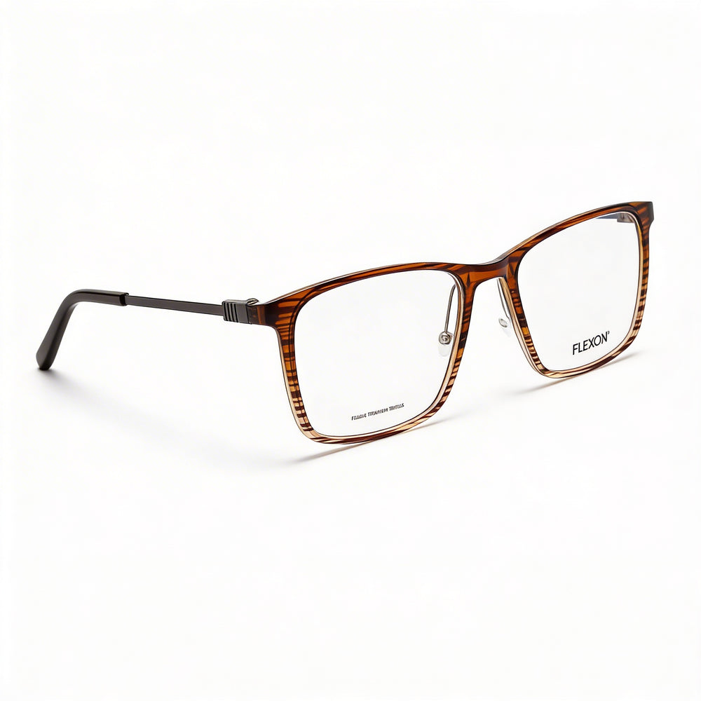 Gafas unisex Flexon Ep8011, montura de acetato en marrón grisáceo, lentes de policarbonato, tamaño 53 mm