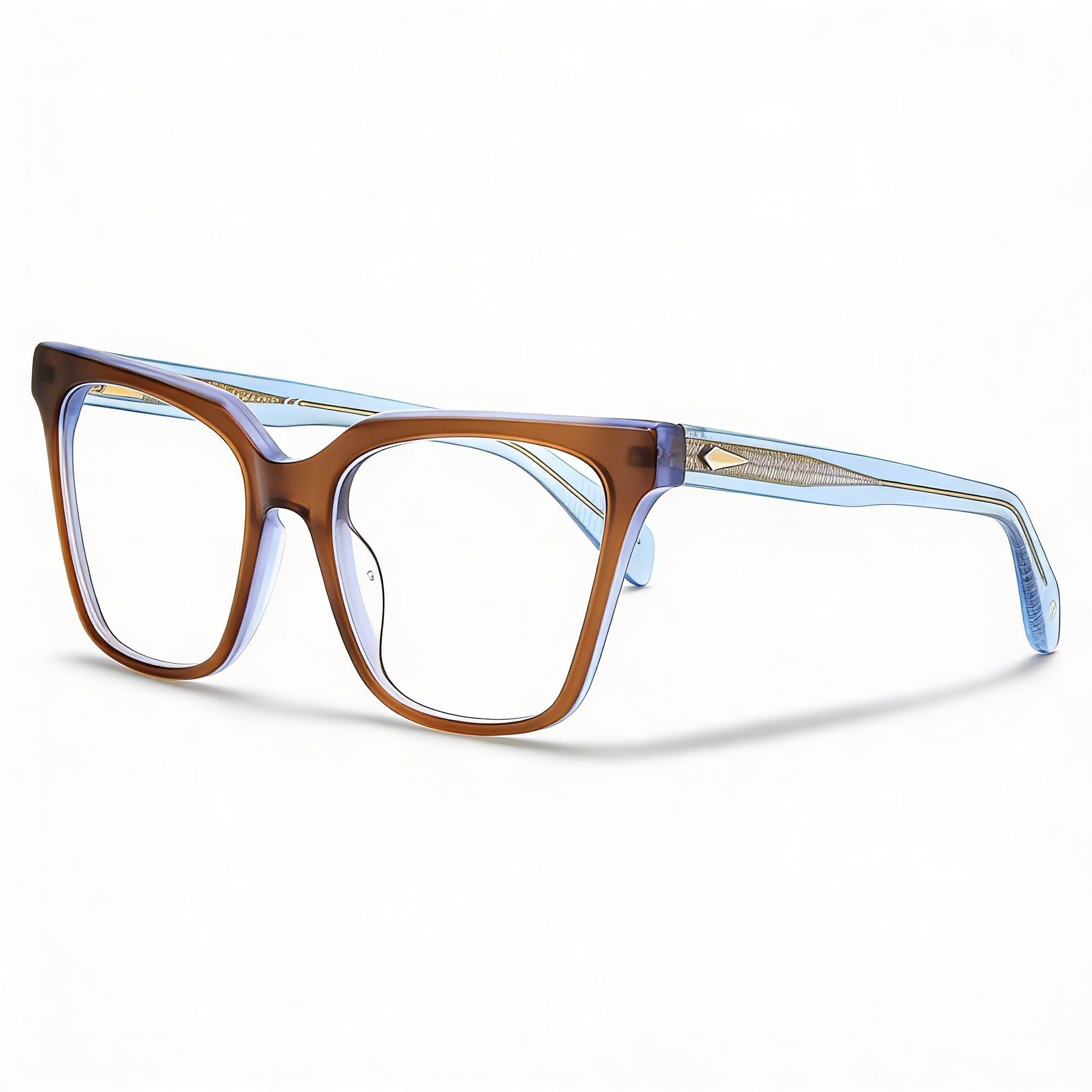 Rag & Bone Modern Rnb3057 Brown Blue Women's Acetate Prescription Ready Optical Frames, Lens 53mm, Bridge 18mm, Temple 140mm, Photo 1