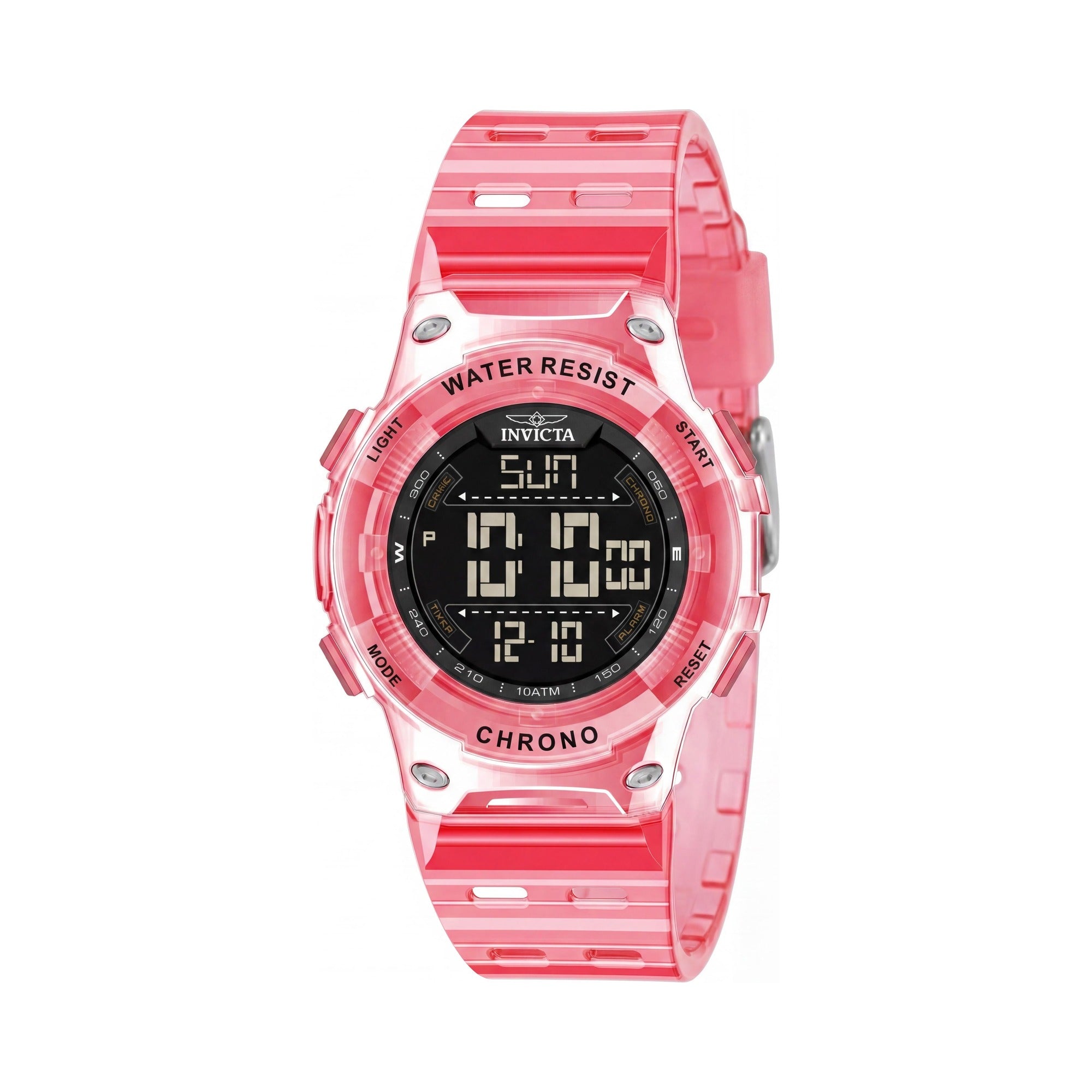 Invicta Racing 49045 Unisex 52mm Plastic Case Black Dial Digital 10 Bar Waterproof Strap Watch, Photo 1