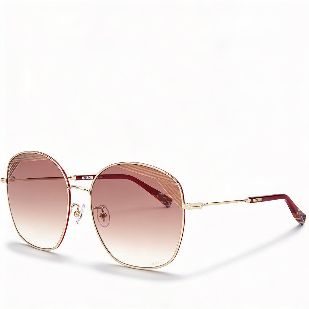 Gafas de sol Missoni Mis 0014/S para mujer, de acero aleado con degradado UV y degradado, color rojo dorado pálido, 59 mm