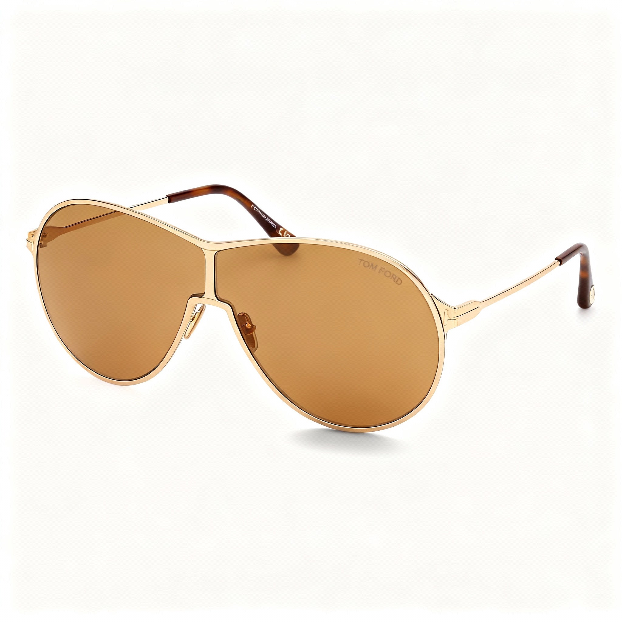 Tom Ford Classic Unisex Gold Frame Polarized Sunglasses with Shiny Deep Gold Gradient Roviex Lenses