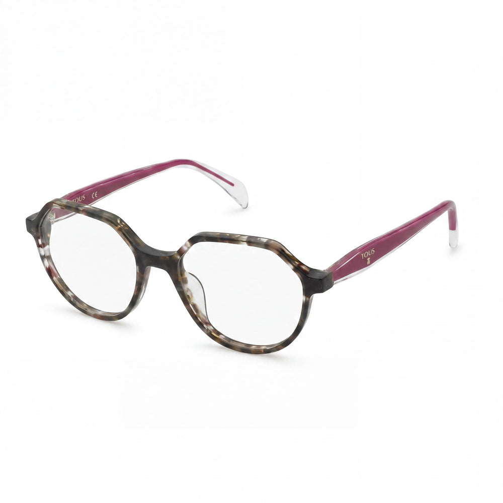 Gafas de vista TOUS Geometric para mujer, montura completa de acetato de celulosa, color marrón, rojo, habana, 51-17-135